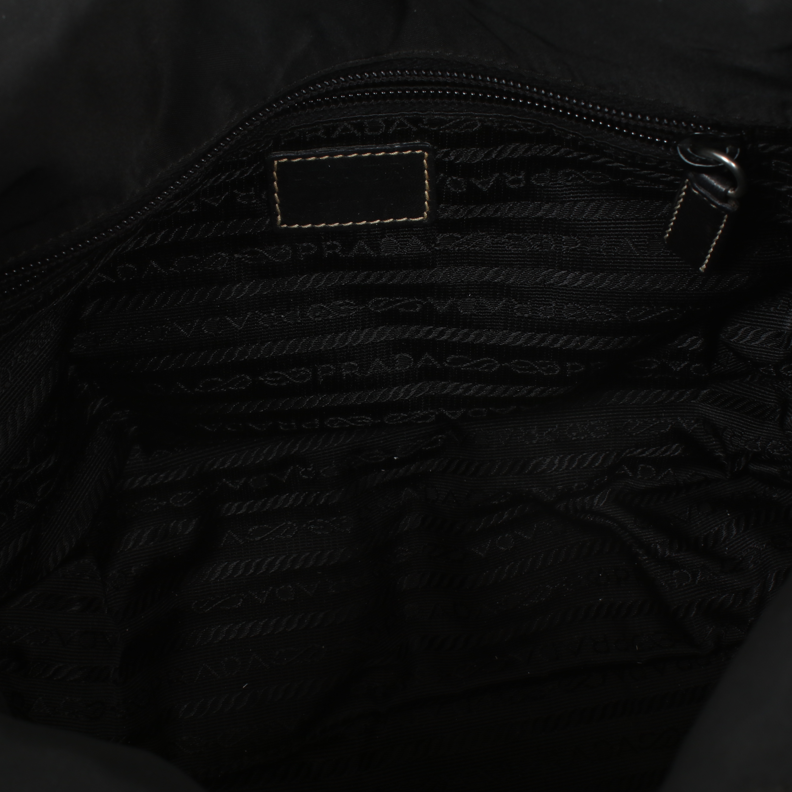 Prada Black Tessuto Nylon and Leather Double Buckle Shoulder Bag