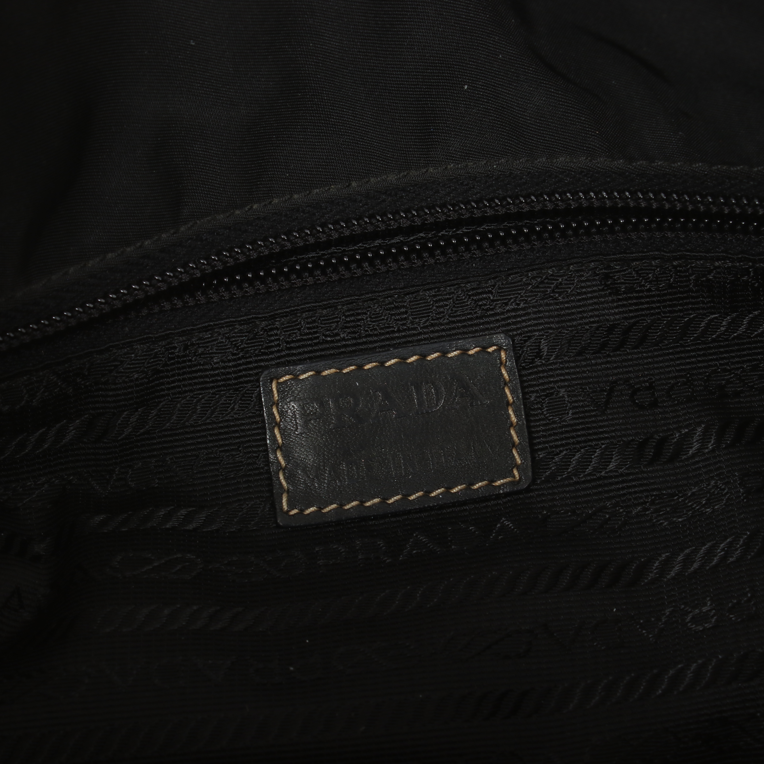 Prada Black Tessuto Nylon and Leather Double Buckle Shoulder Bag