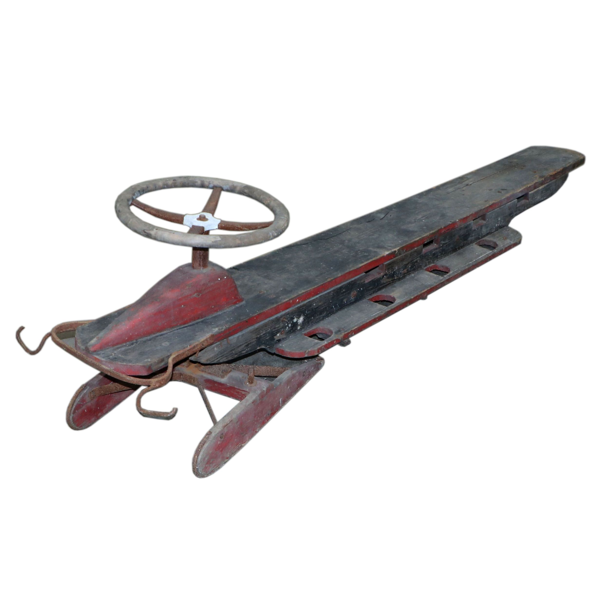One Person Handmade Bobsled with Rocket Design, circa 1920s-1930s