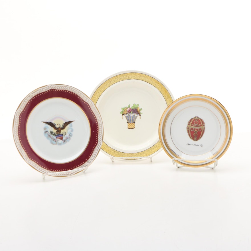 Faberge "Imperial Rosebud Egg", White House Dessert Collection, and other Plate
