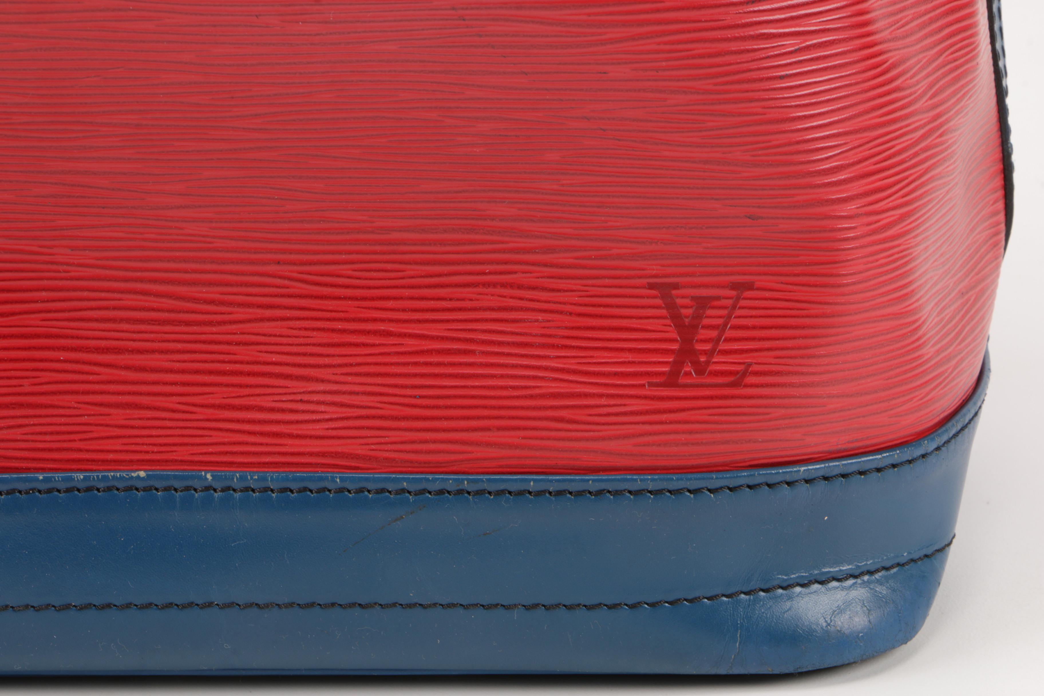 Louis Vuitton Red Epi Leather Noé Bucket Bag Trimmed in Blue Leather, Vintage