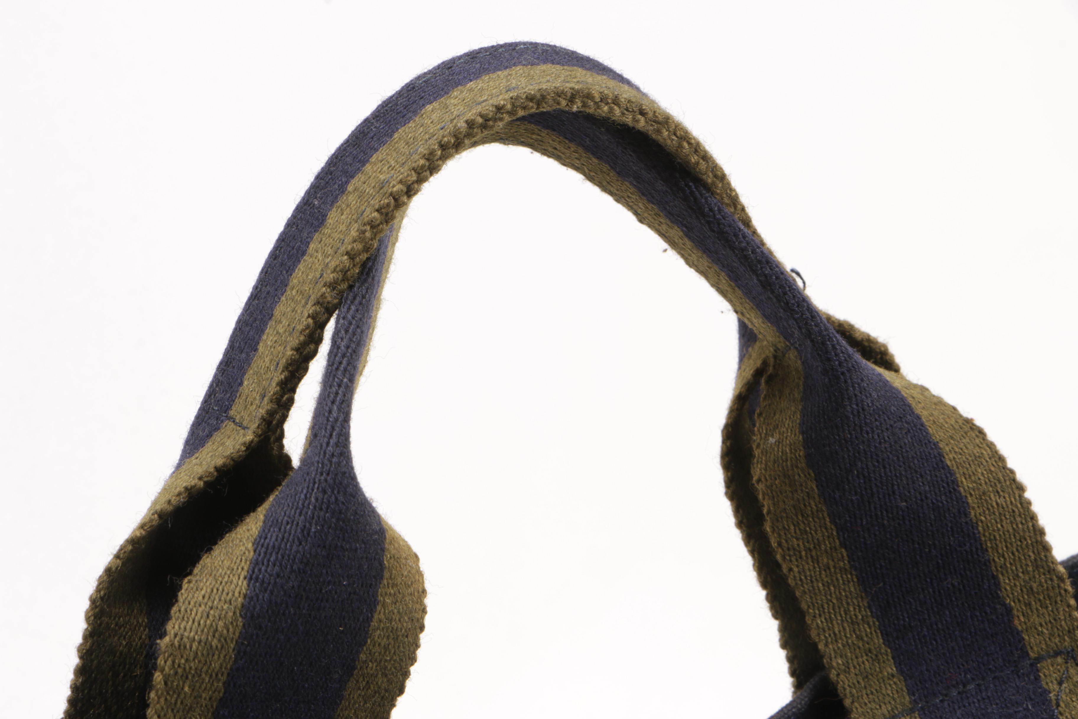 Hermès Paris Navy Blue Fourre-Tout Canvas Tote Bag