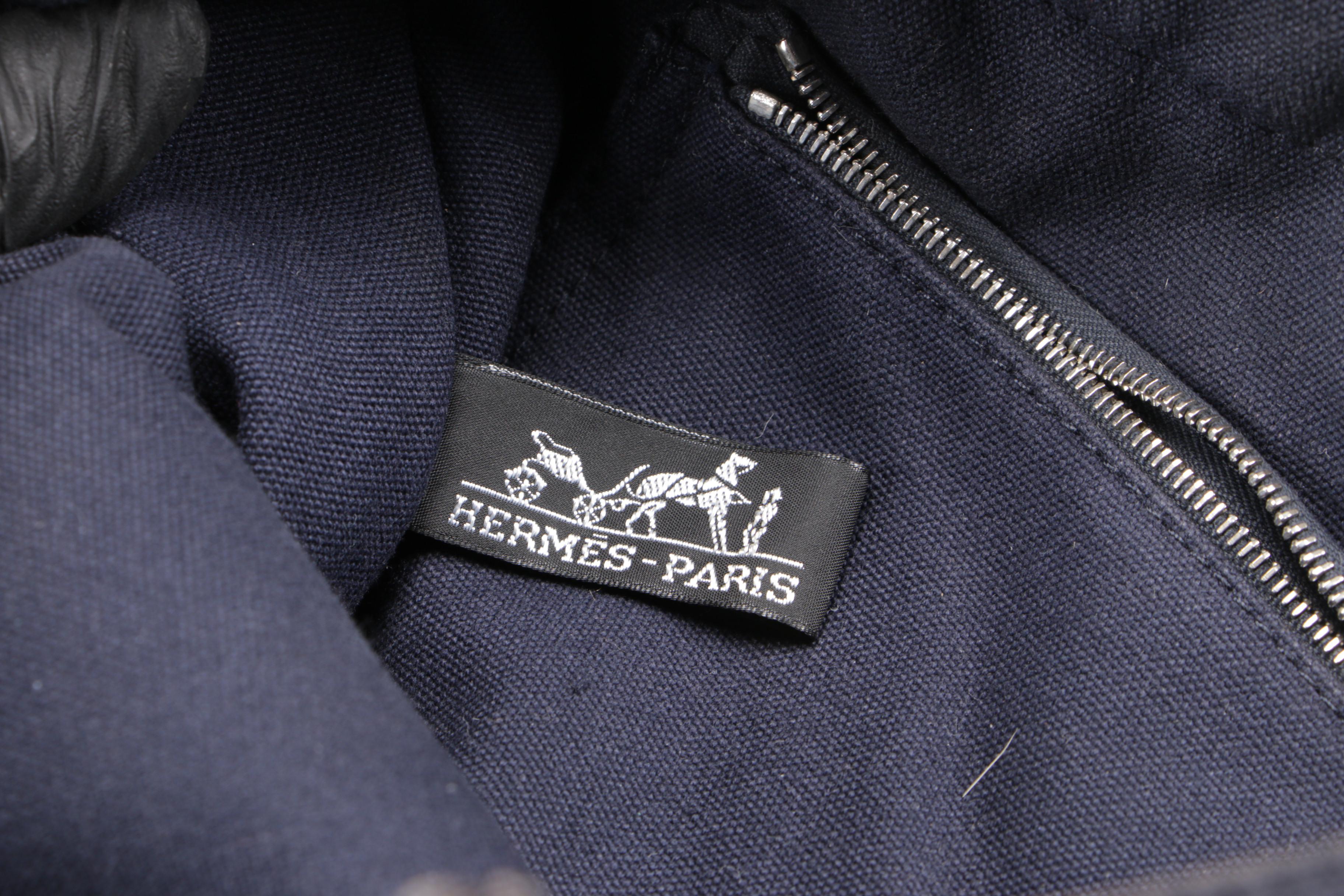 Hermès Paris Navy Blue Fourre-Tout Canvas Tote Bag