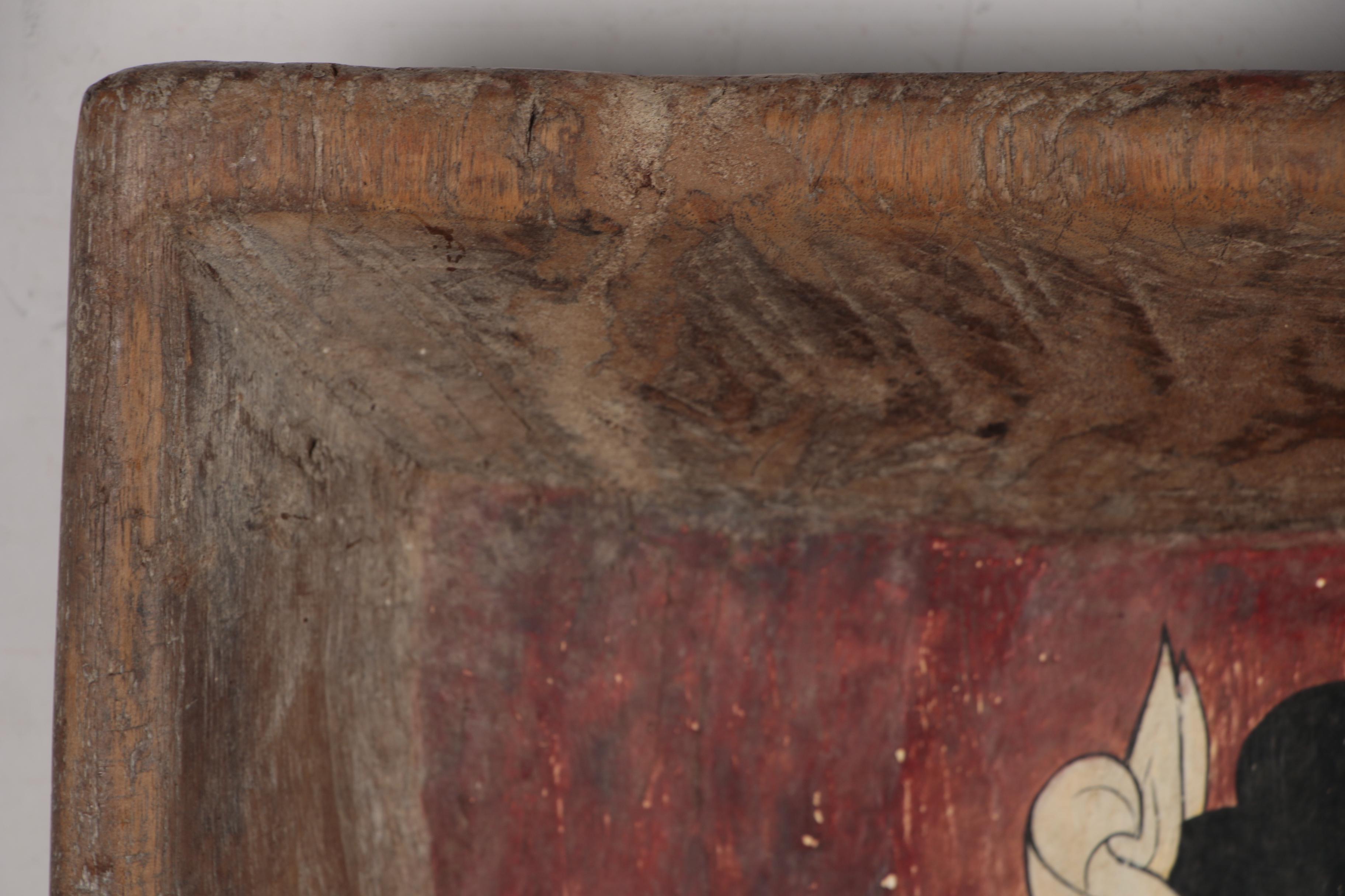 Thai Painted Wood Tray, After Wat Phumin Mural, Late 19th/20th Century