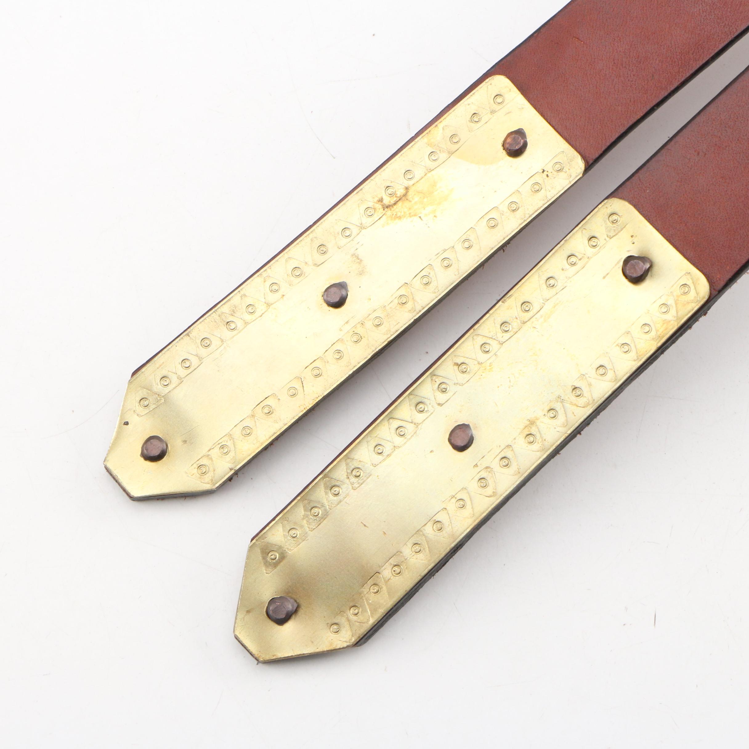 Siskiyou and Liberty Coin Tooled Black Leather Belt with Other Belts, Vintage