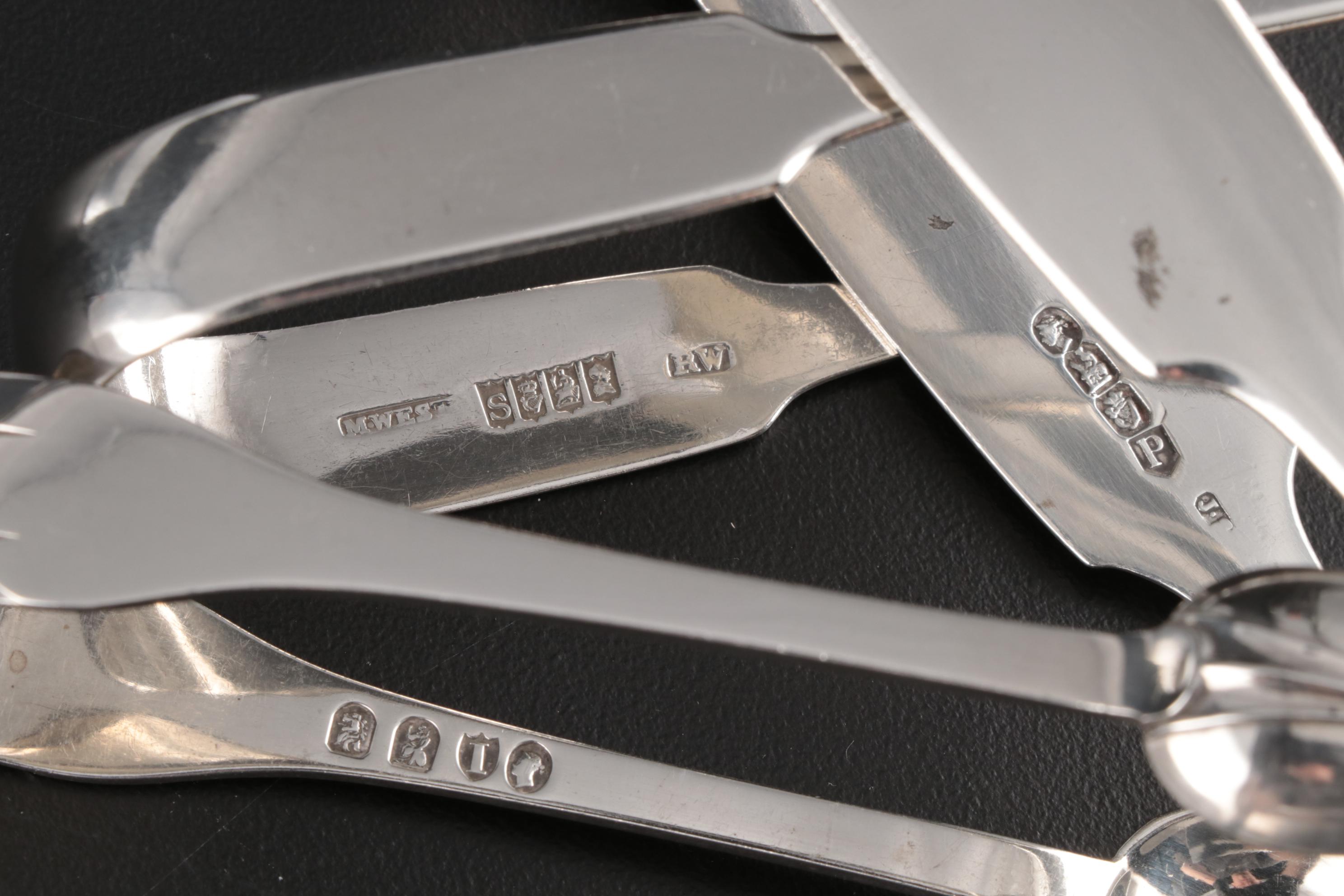 Irish Sterling Silver Sugar Tongs Including Richard Whitford, 19th Century