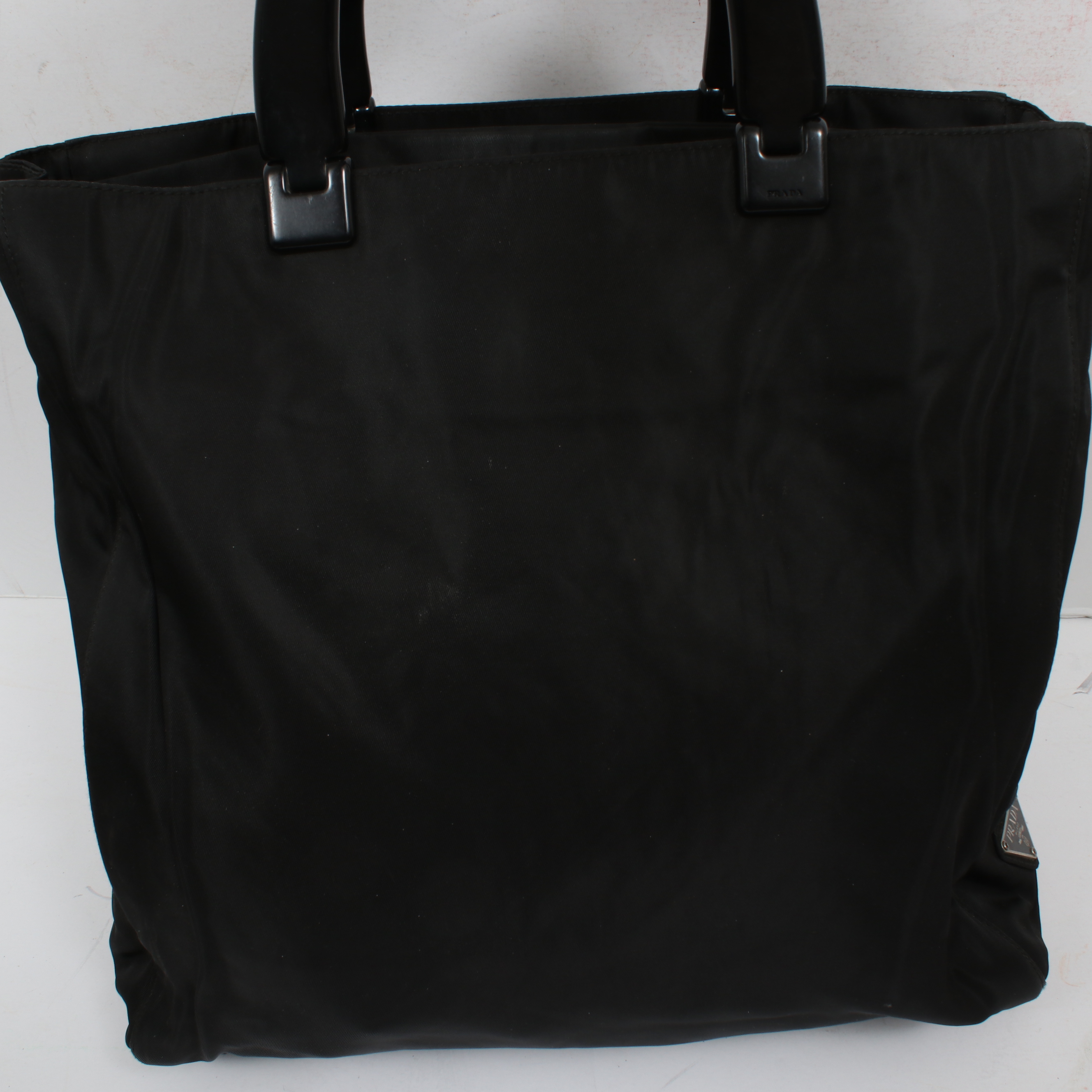 Prada Black Nylon Tote with Plastic Handles