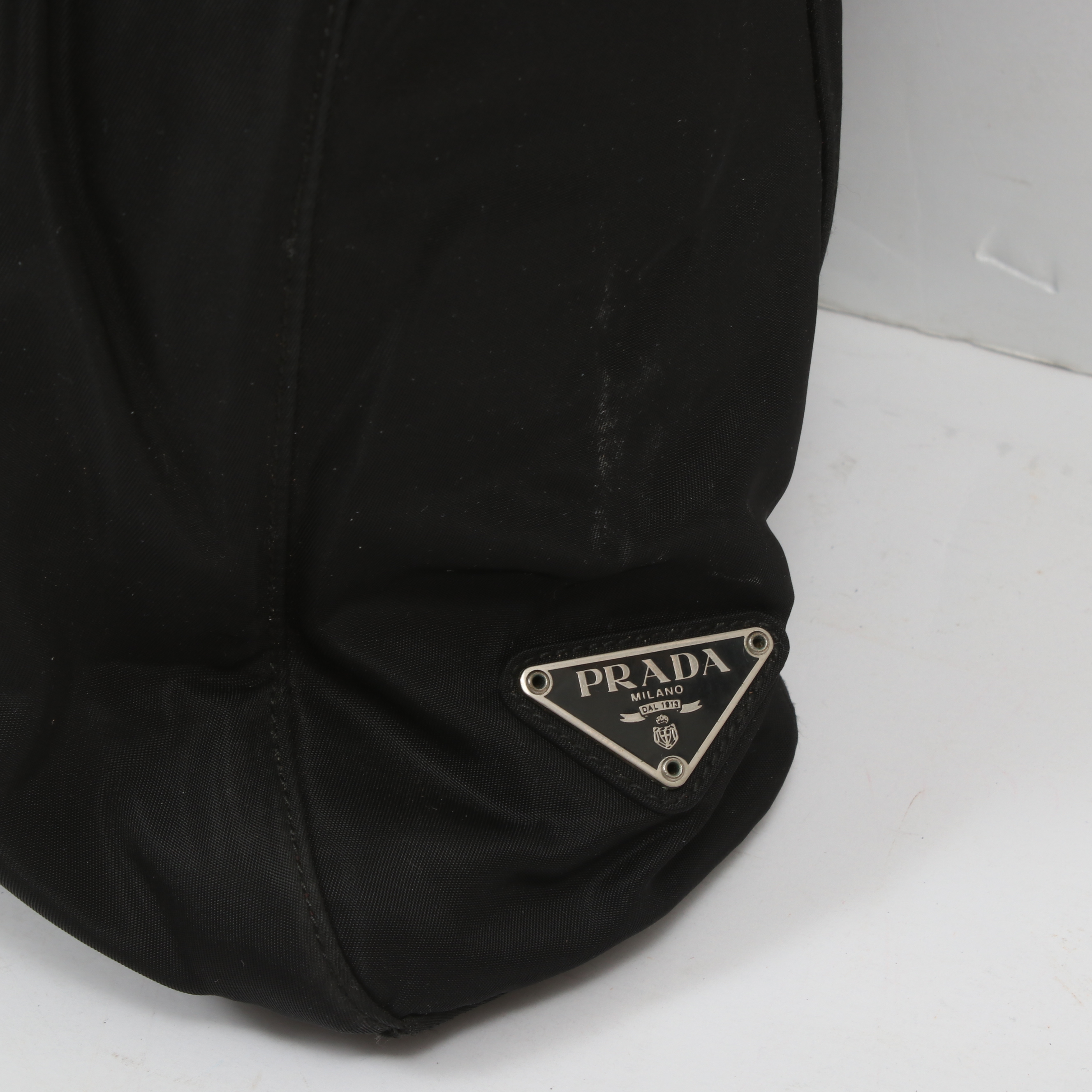 Prada Black Nylon Tote with Plastic Handles