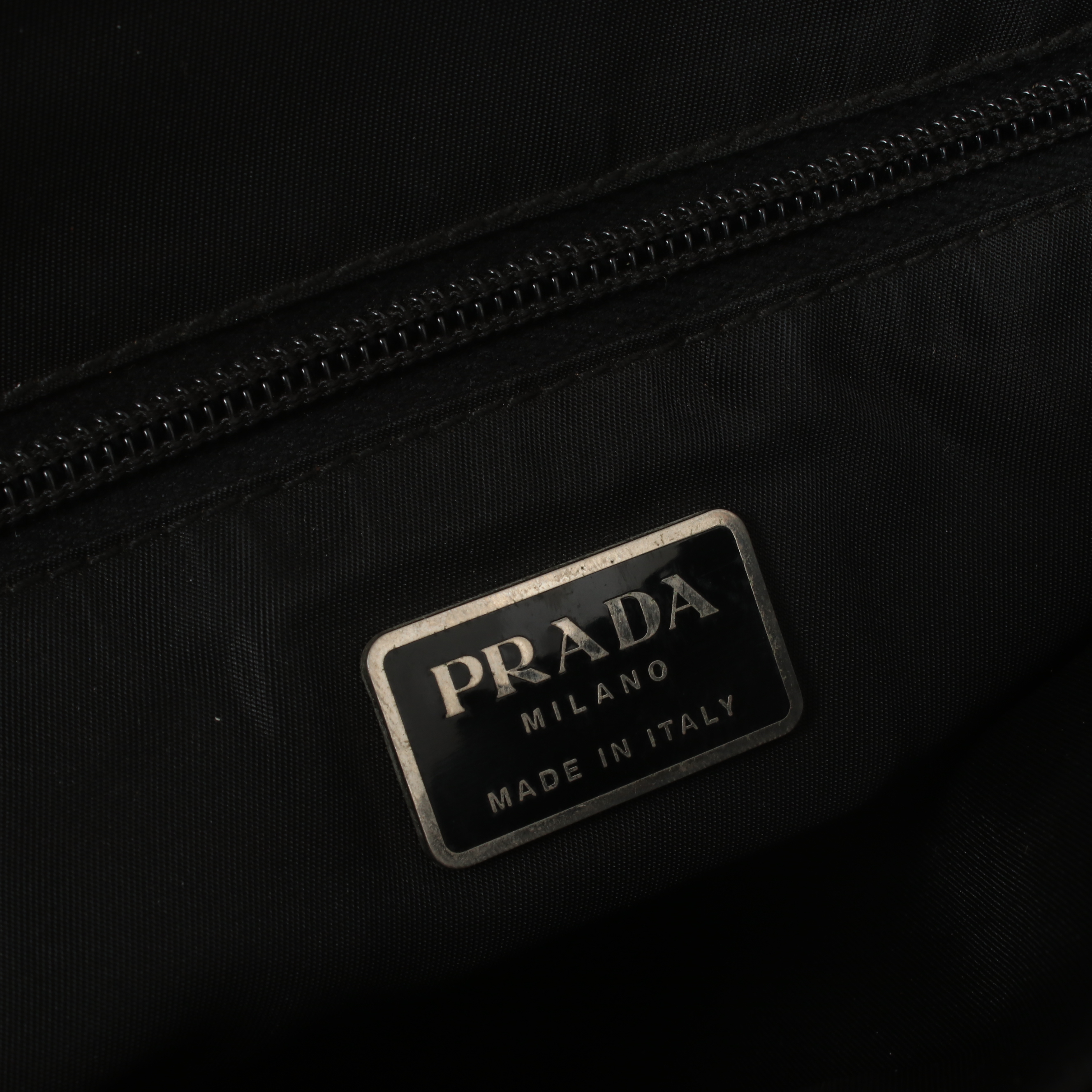 Prada Black Nylon Tote with Plastic Handles