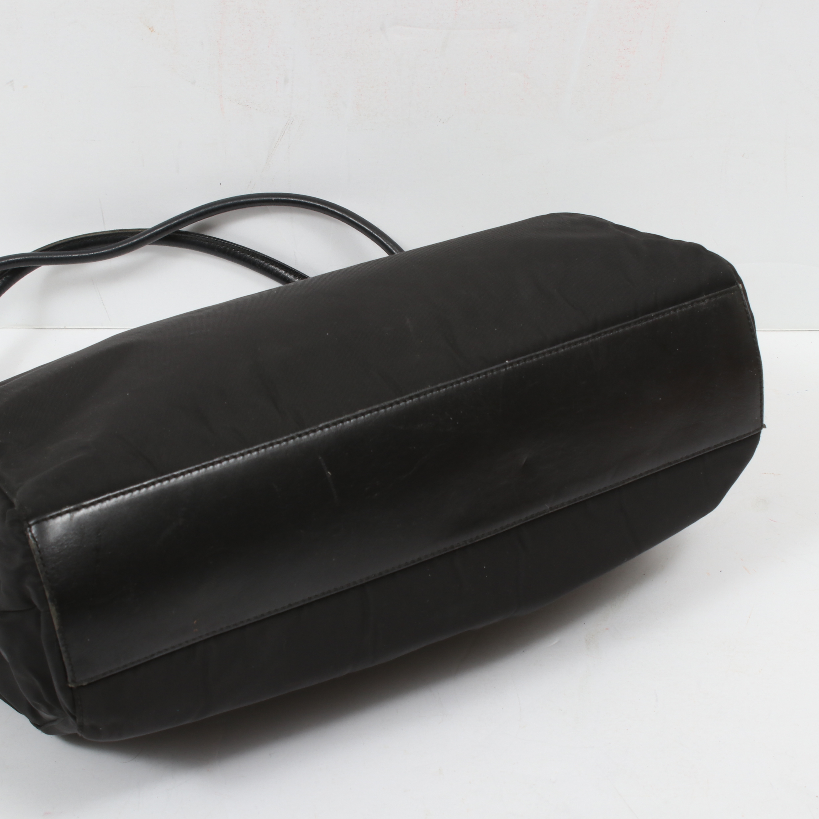 Prada Black Tessuto Nylon and Leather Shoulder Bag