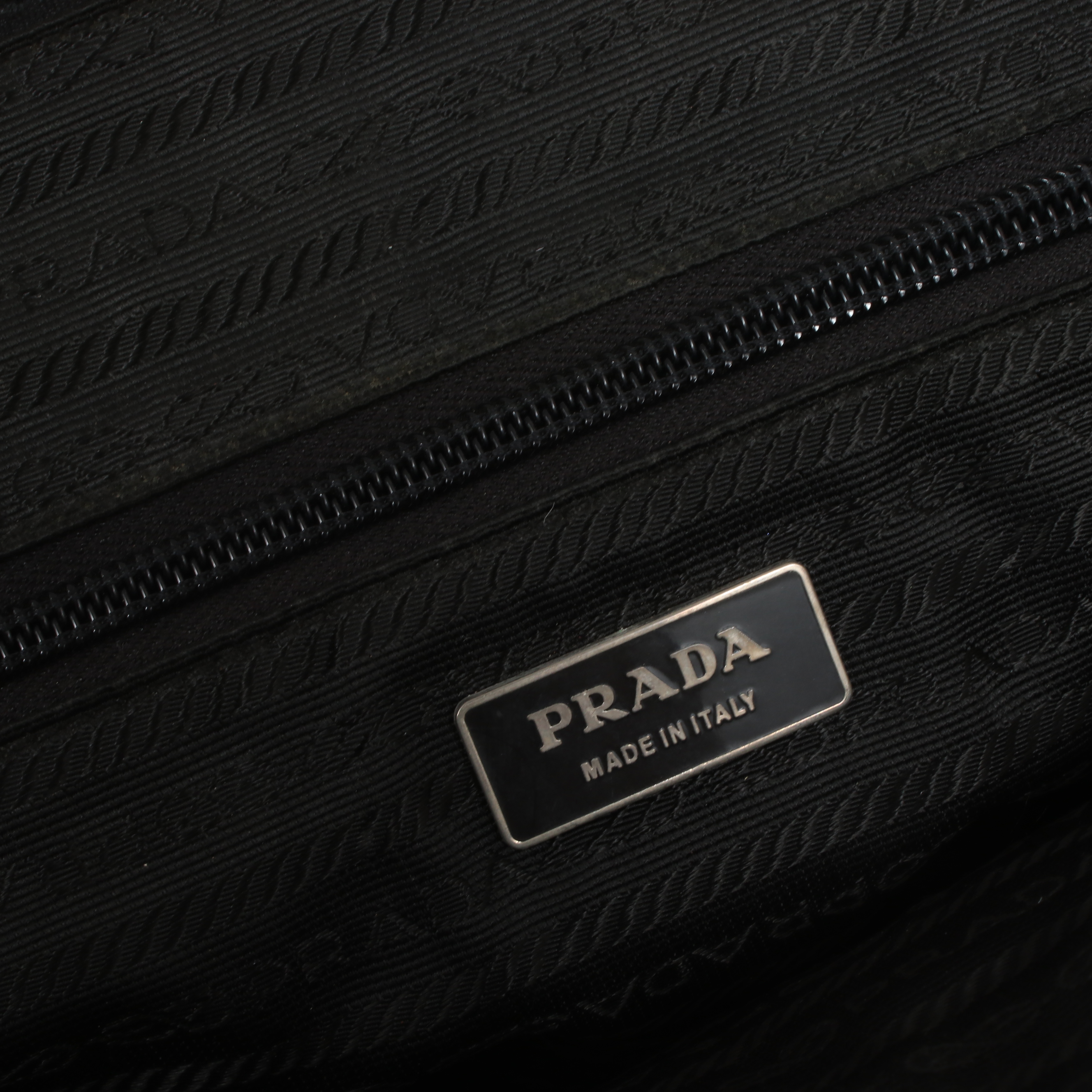 Prada Black Tessuto Nylon and Leather Shoulder Bag
