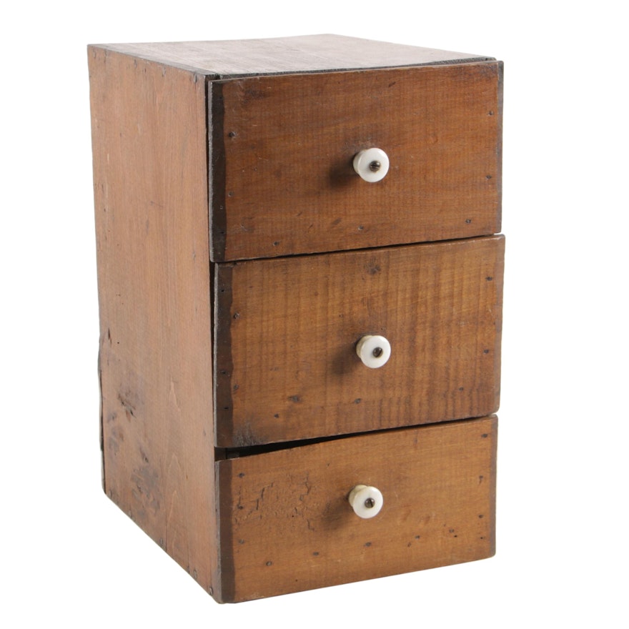 Wood Three-Drawer Storage Box
