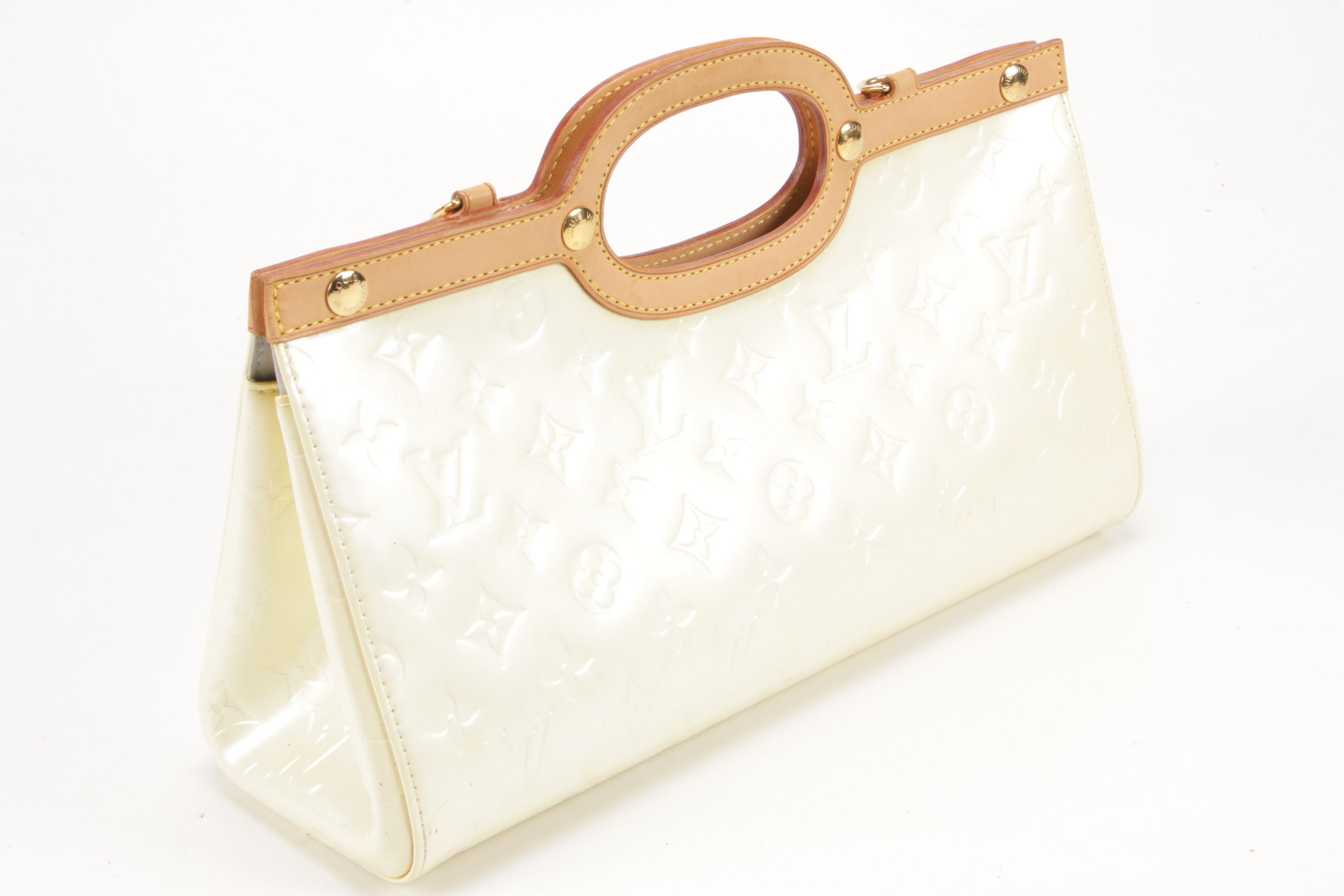 Louis Vuitton Roxbury Drive Bag in Perle Monogram Vernis and Vachetta Leather