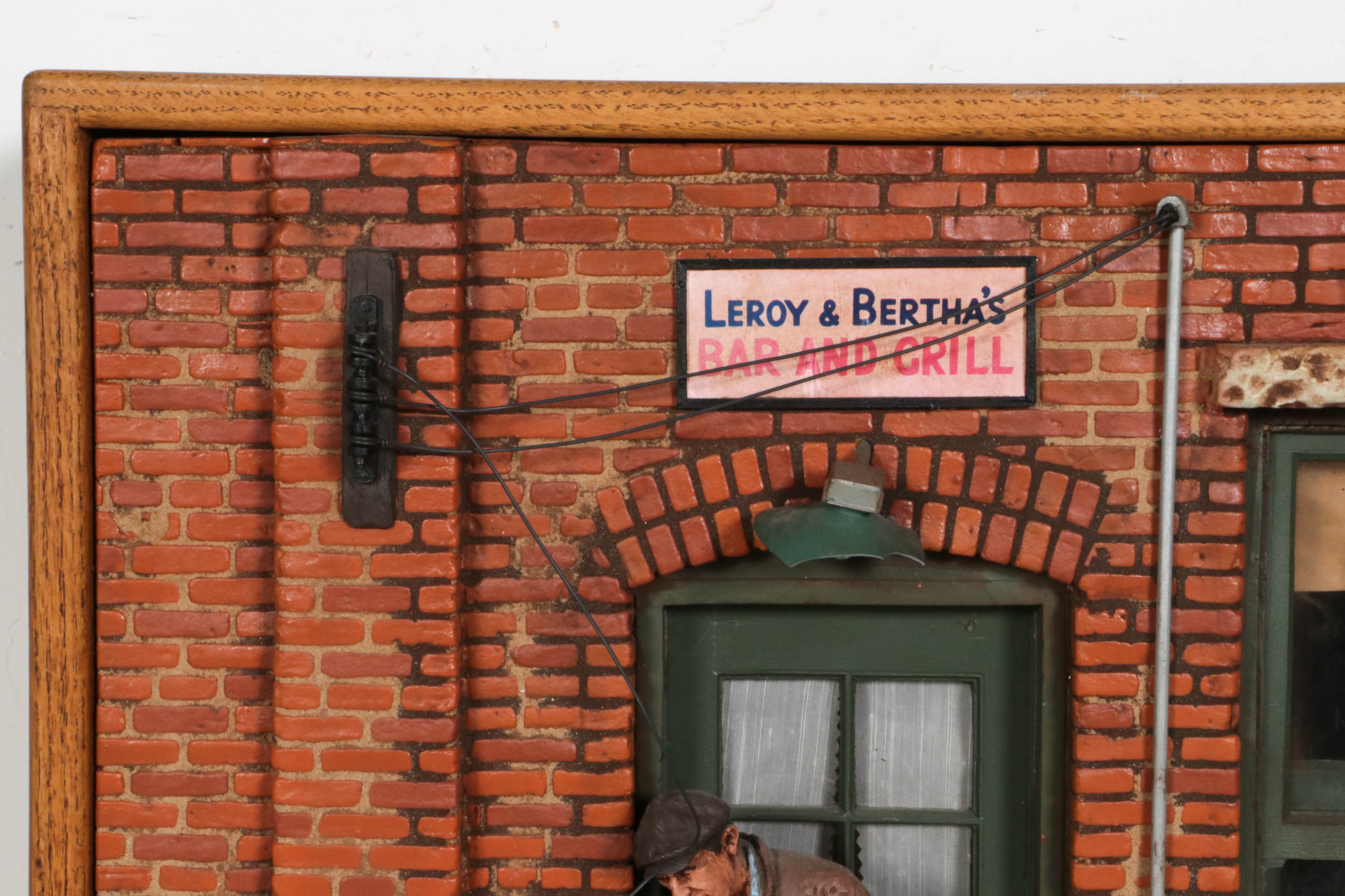 Michael Garman Lighted Mixed Media Sculpture "Leroy & Bertha's Bar and Grill"