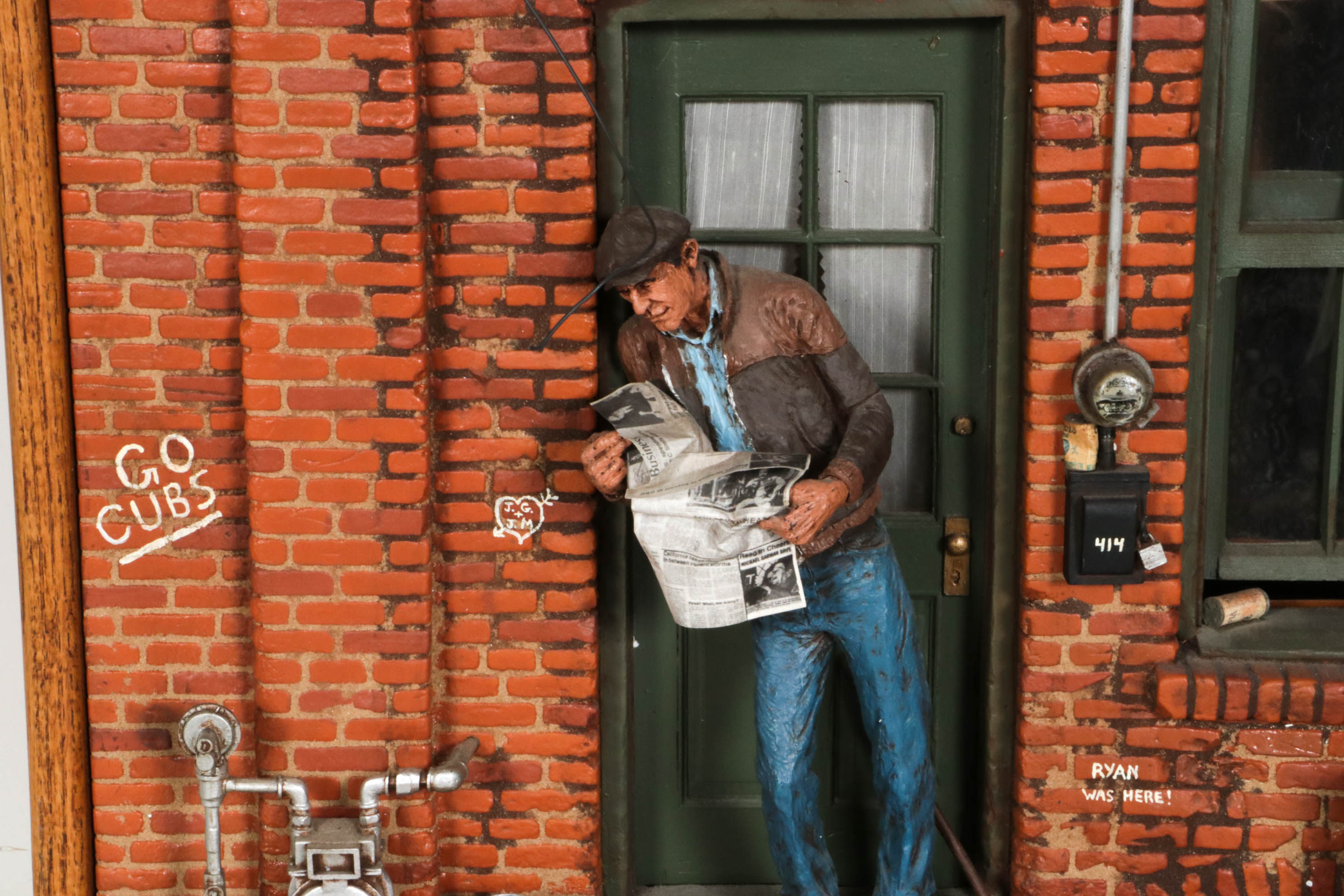 Michael Garman Lighted Mixed Media Sculpture "Leroy & Bertha's Bar and Grill"