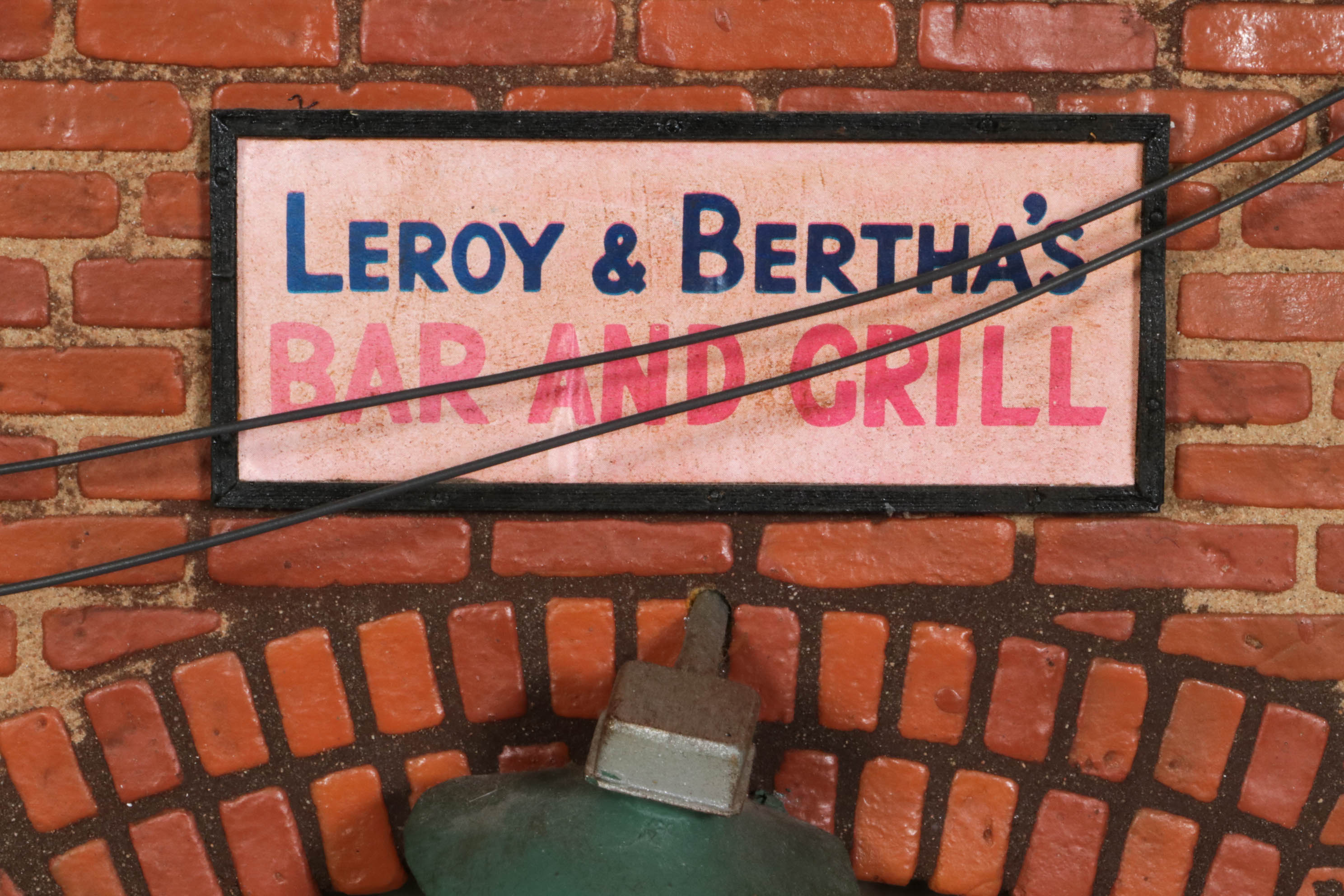 Michael Garman Lighted Mixed Media Sculpture "Leroy & Bertha's Bar and Grill"