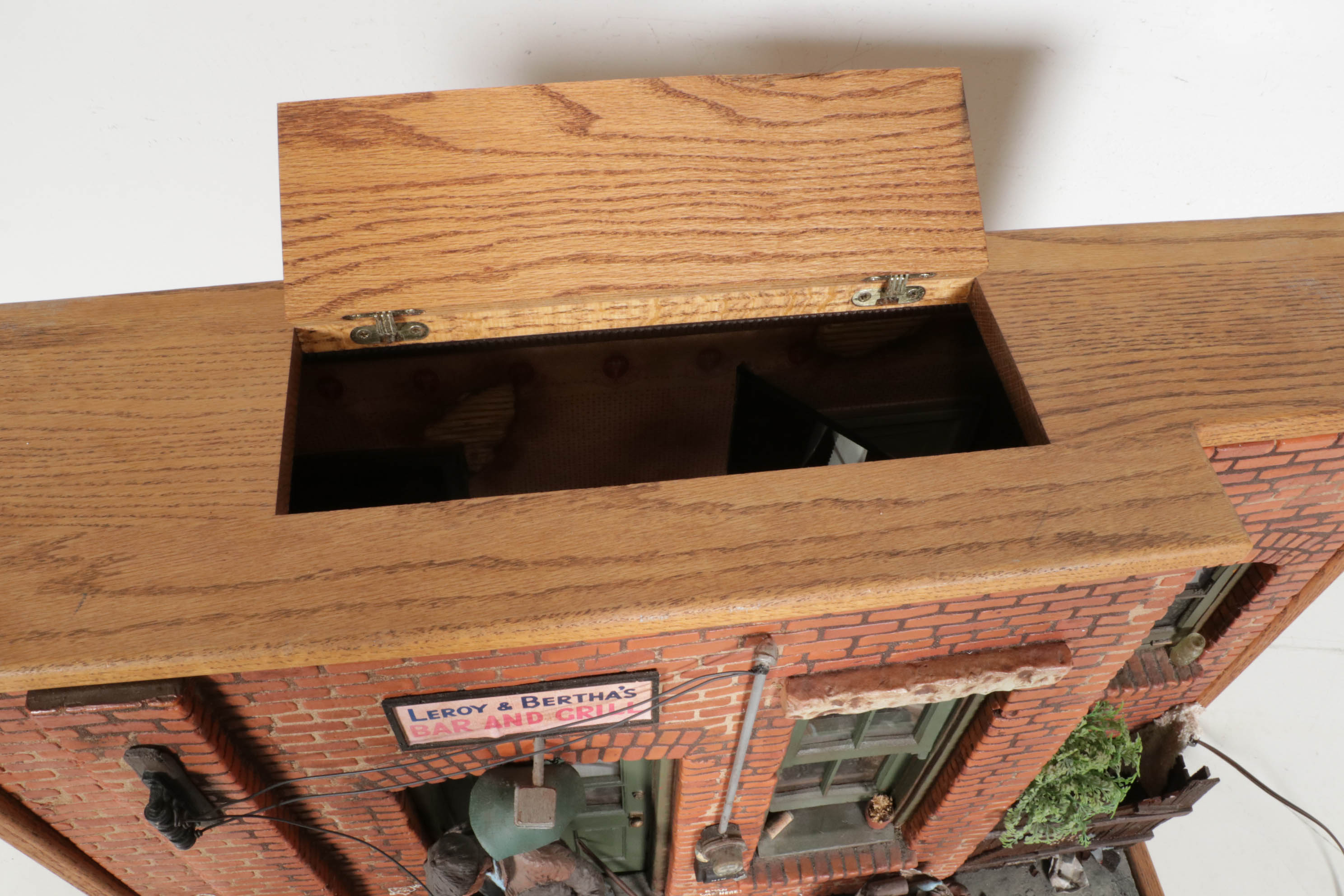 Michael Garman Lighted Mixed Media Sculpture "Leroy & Bertha's Bar and Grill"