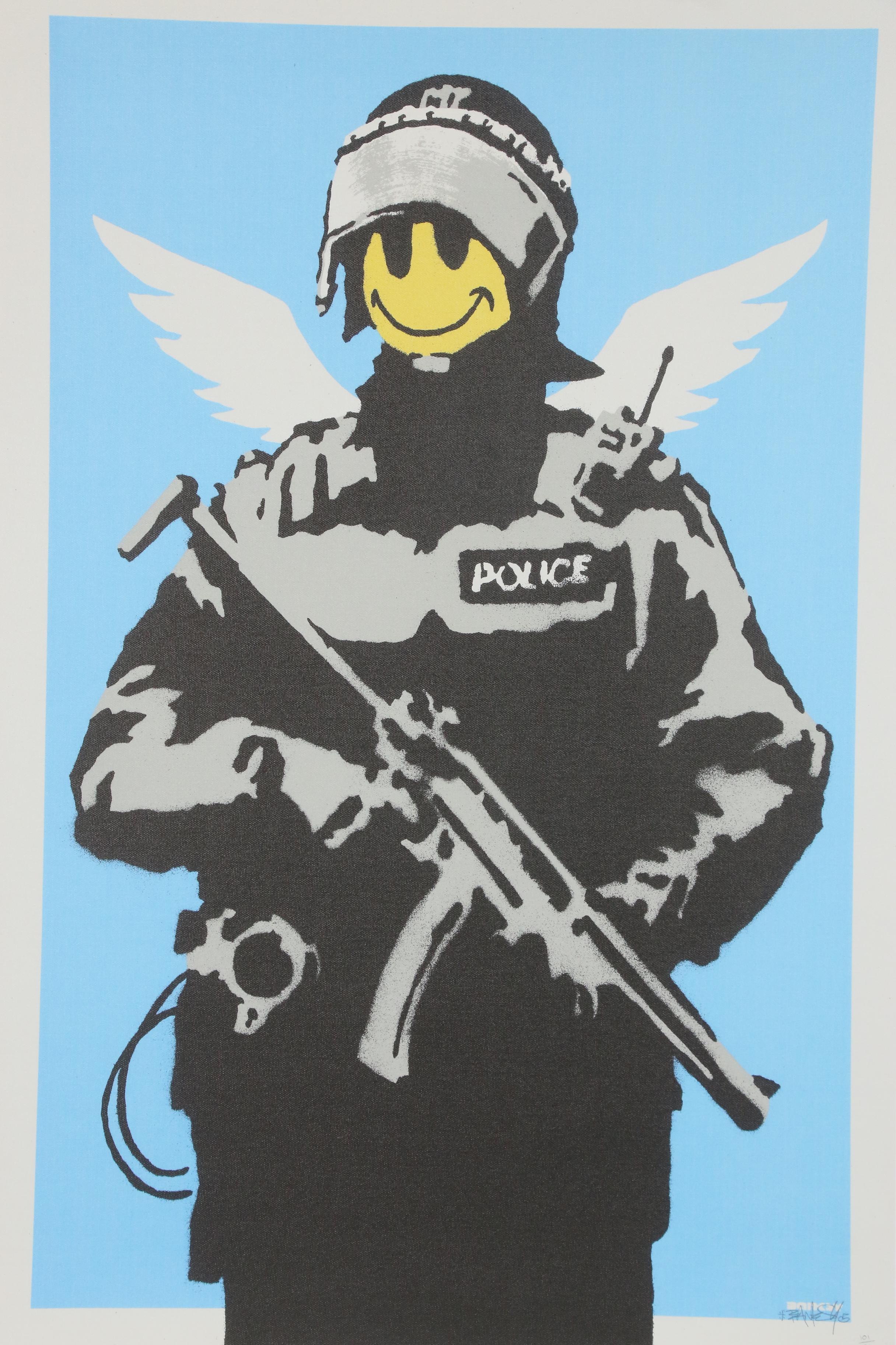 Giclée Print after Banksy "Smiley Police Trooper"