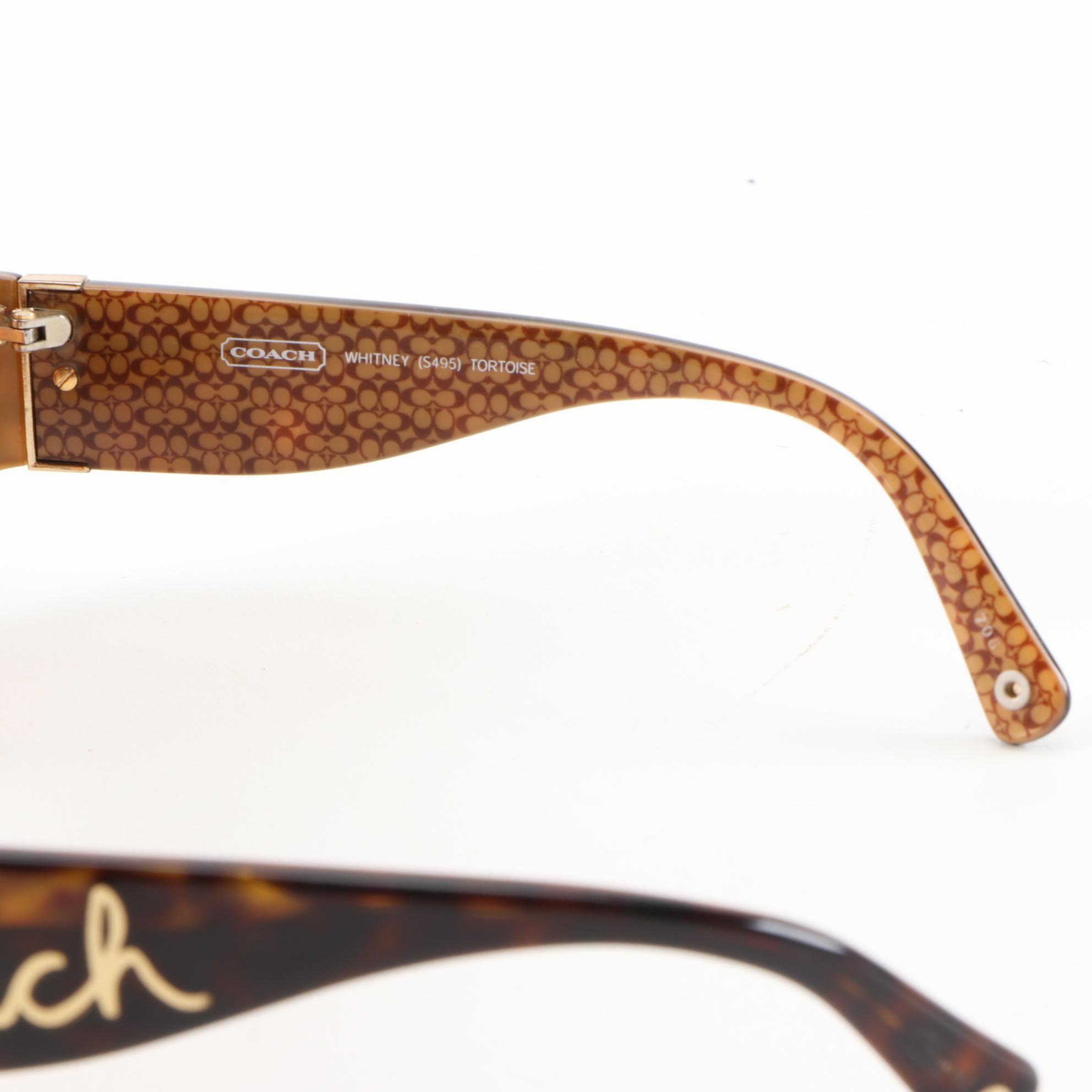 Coach Whitney S495 Tortoise Sunglasses, Thong Sandals and Coin Purse
