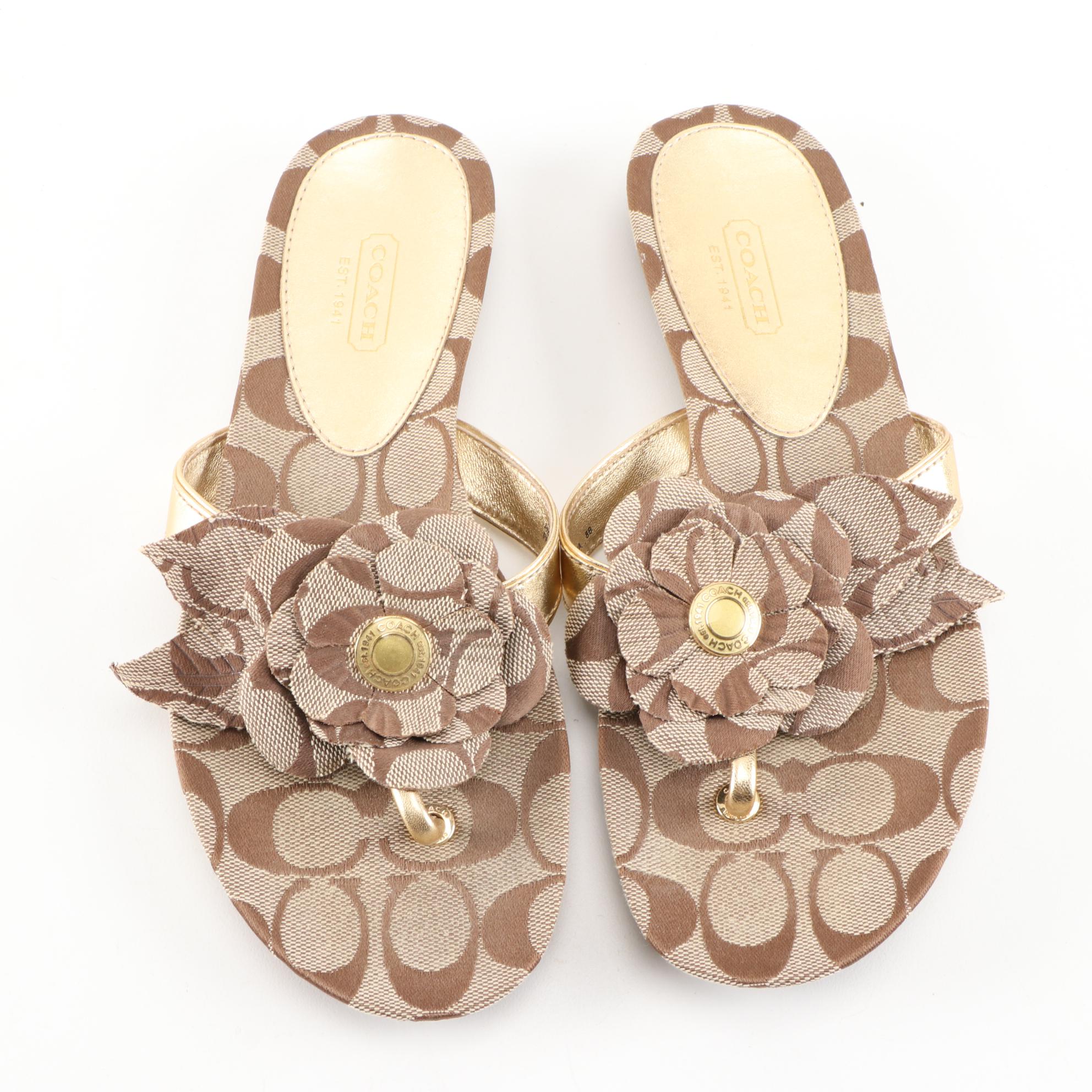 Coach Whitney S495 Tortoise Sunglasses, Thong Sandals and Coin Purse