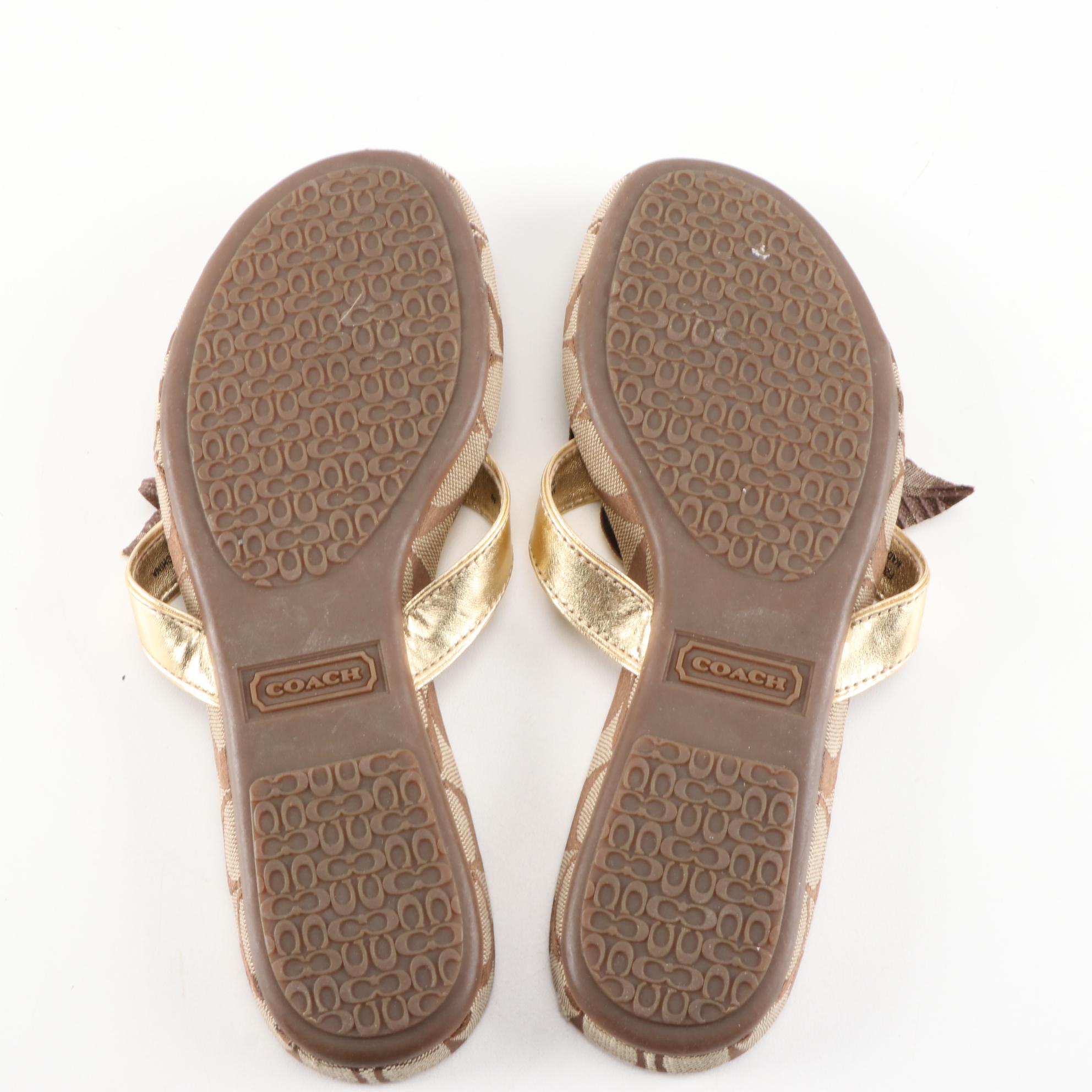 Coach Whitney S495 Tortoise Sunglasses, Thong Sandals and Coin Purse