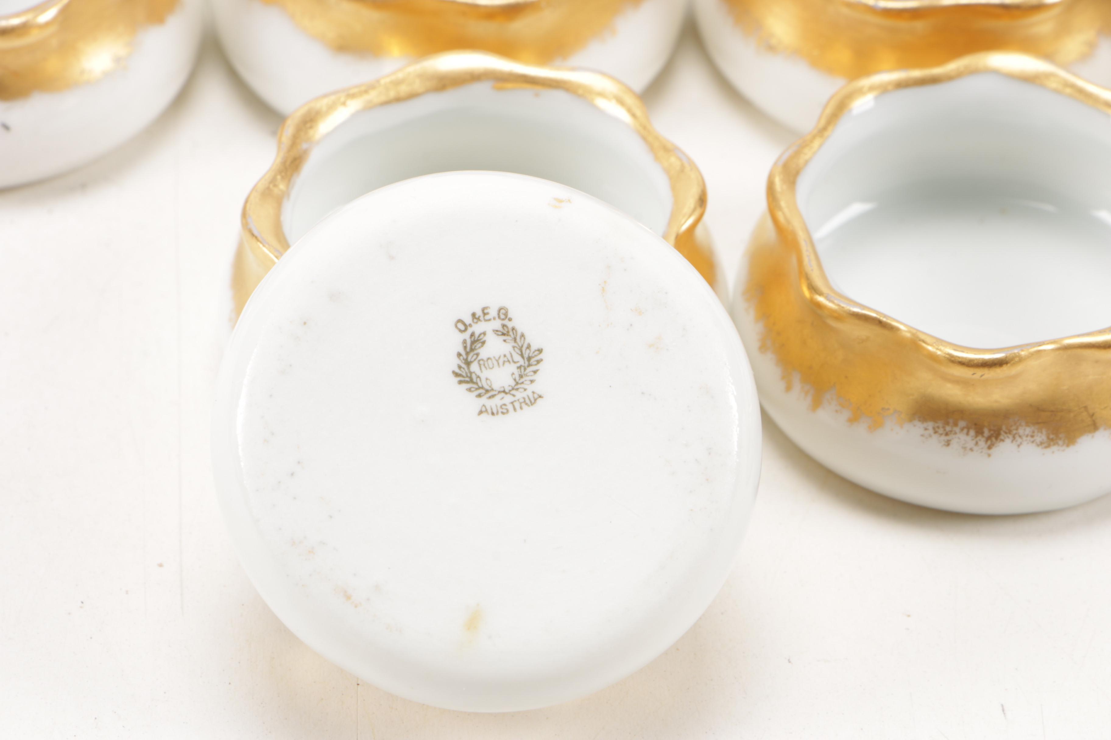 Vintage Collector Plates, Salt Cellars,  Vintage Capodimonte Flower