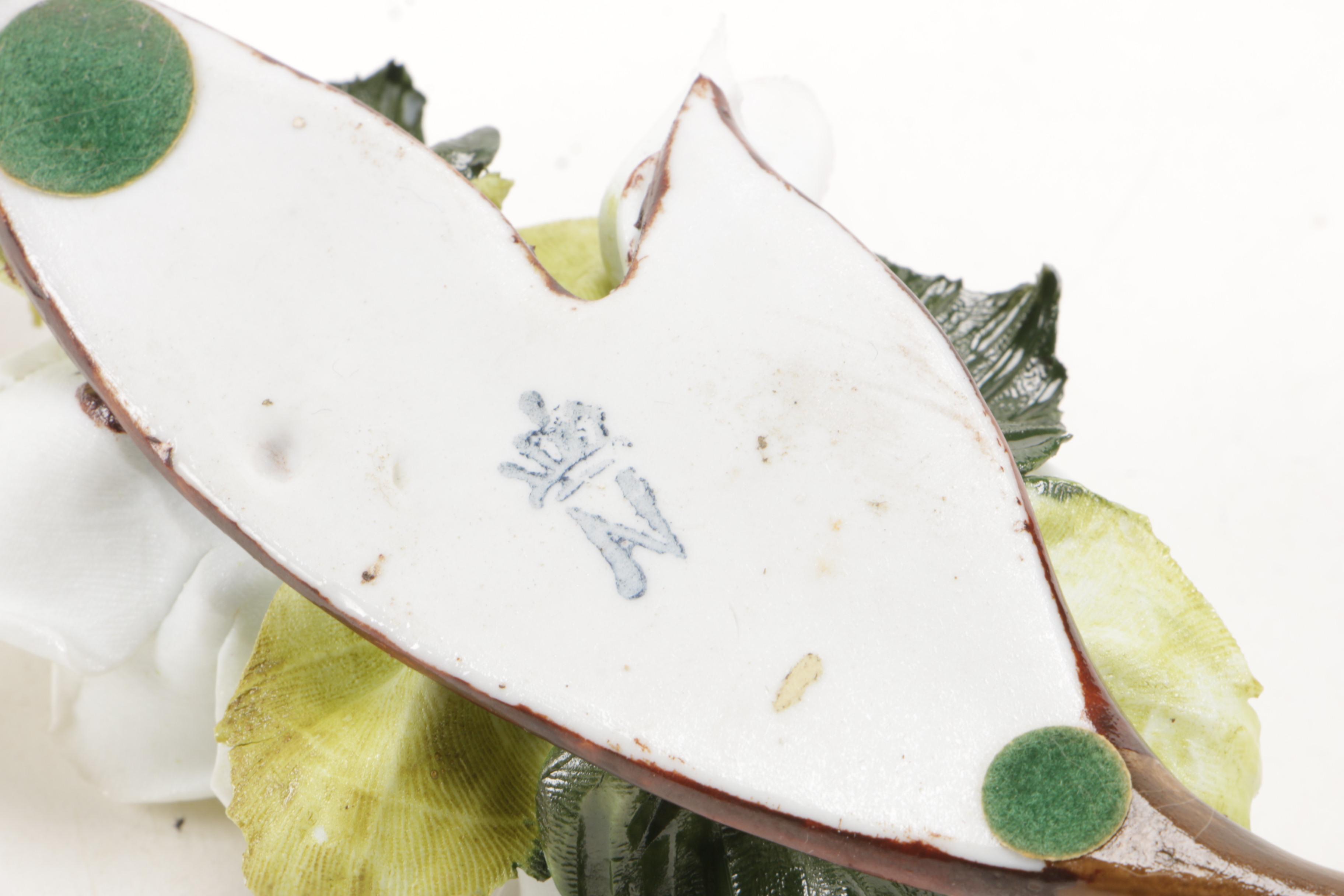 Vintage Collector Plates, Salt Cellars,  Vintage Capodimonte Flower