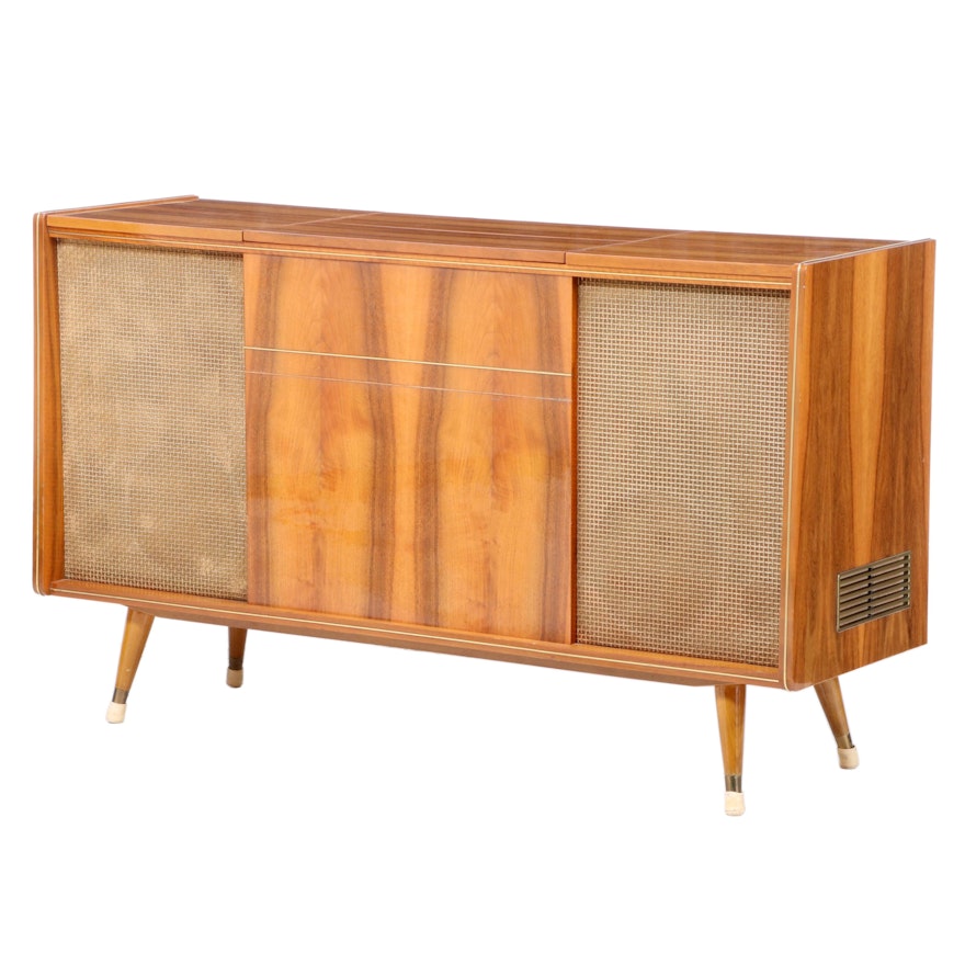 Telefunken "Radio-Phono-Console 1212" in Mid Century Modern Walnut Cabinet