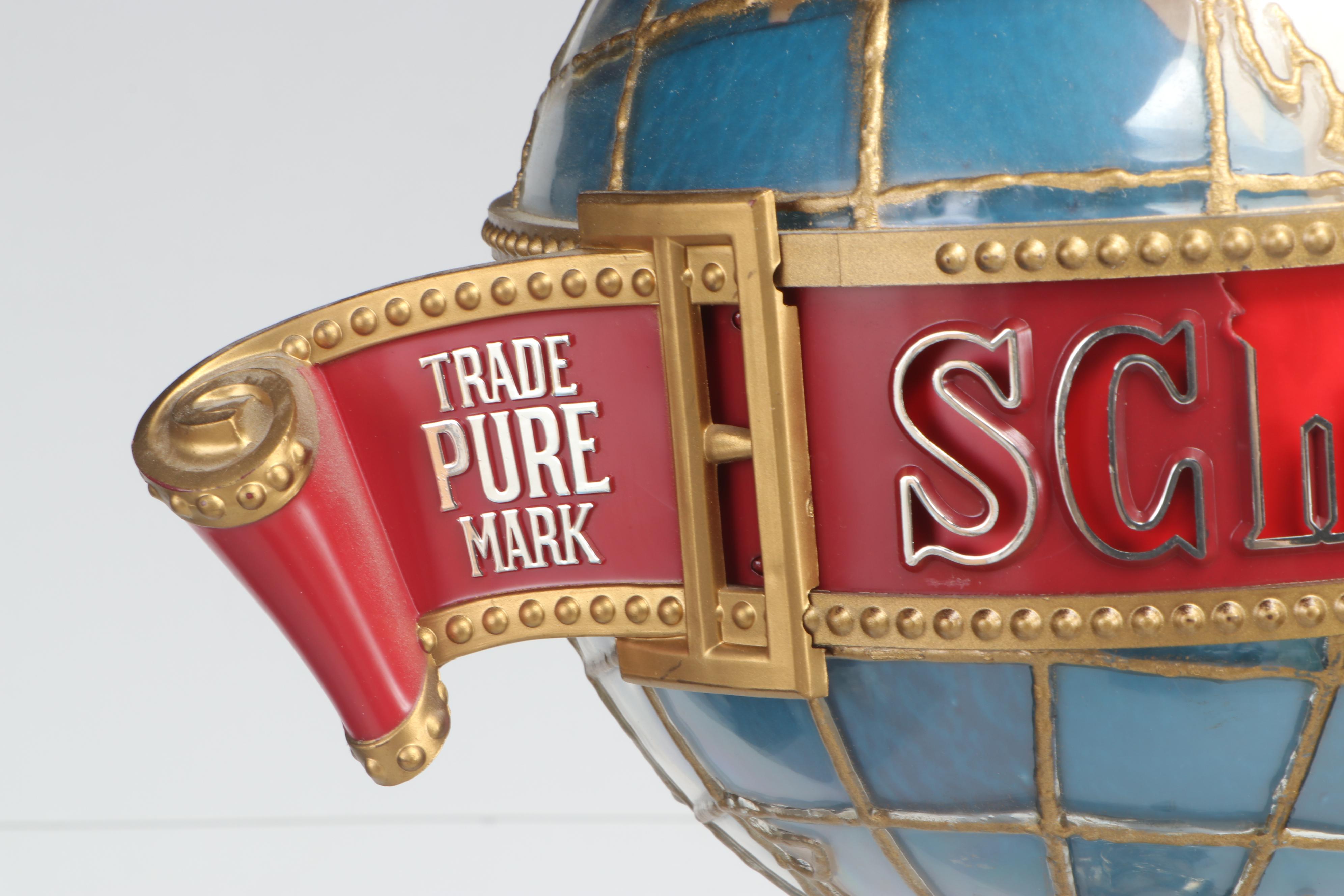 Schlitz Beer Woman Holding World Illuminated Beer Lamp Display, 1976