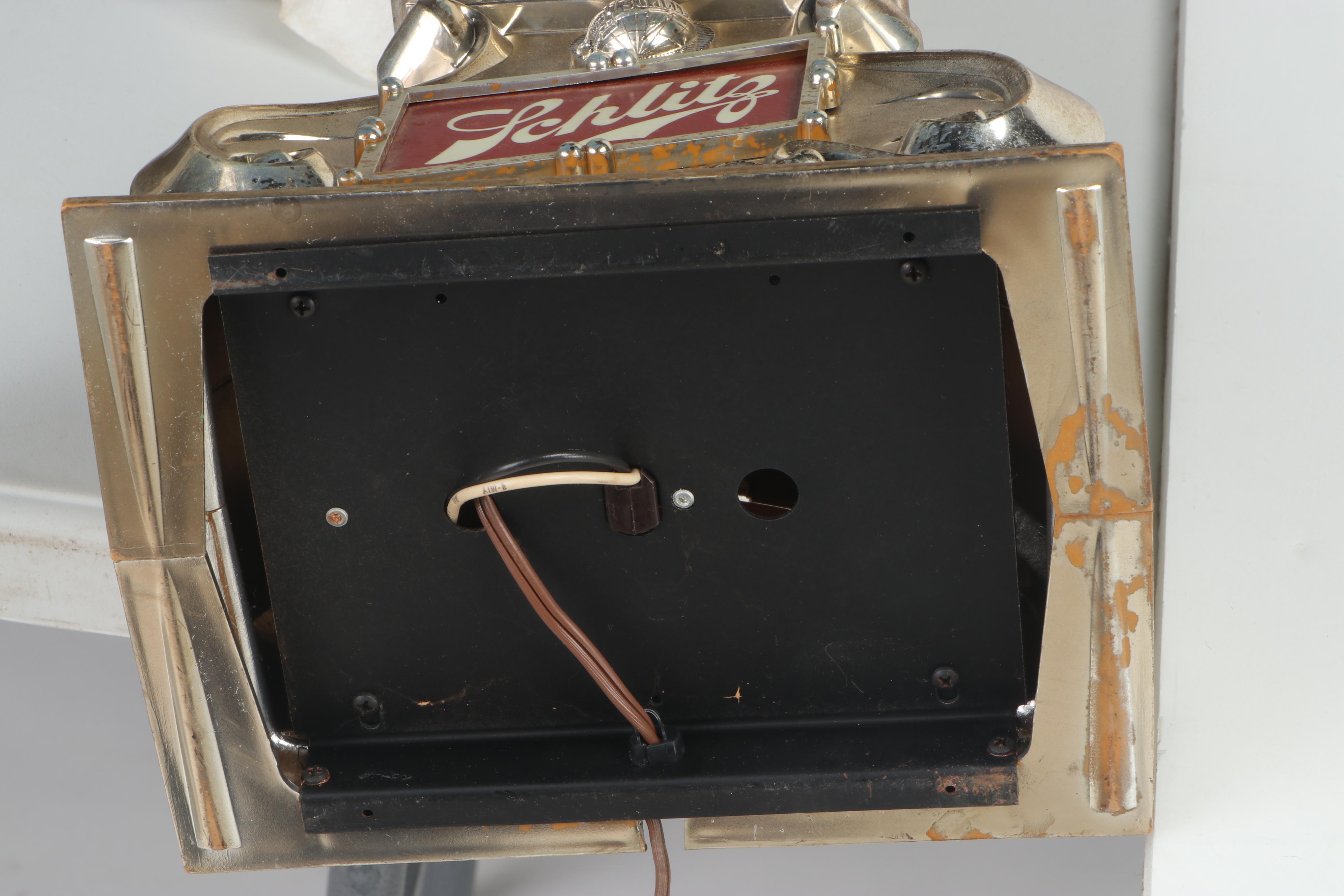 Schlitz Beer Woman Holding World Illuminated Beer Lamp Display, 1976