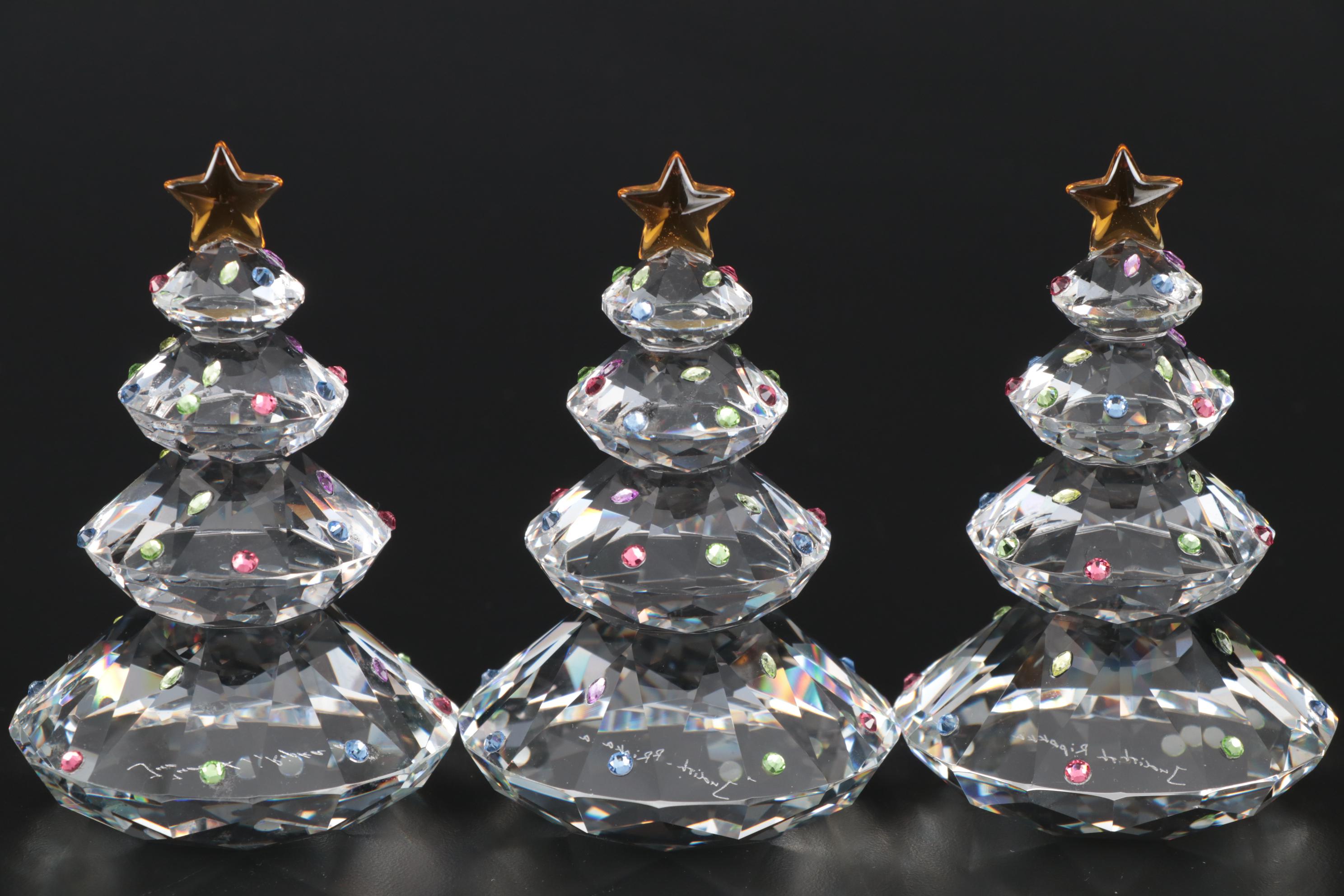 Judith Ripka Set of Crystal Christmas Trees