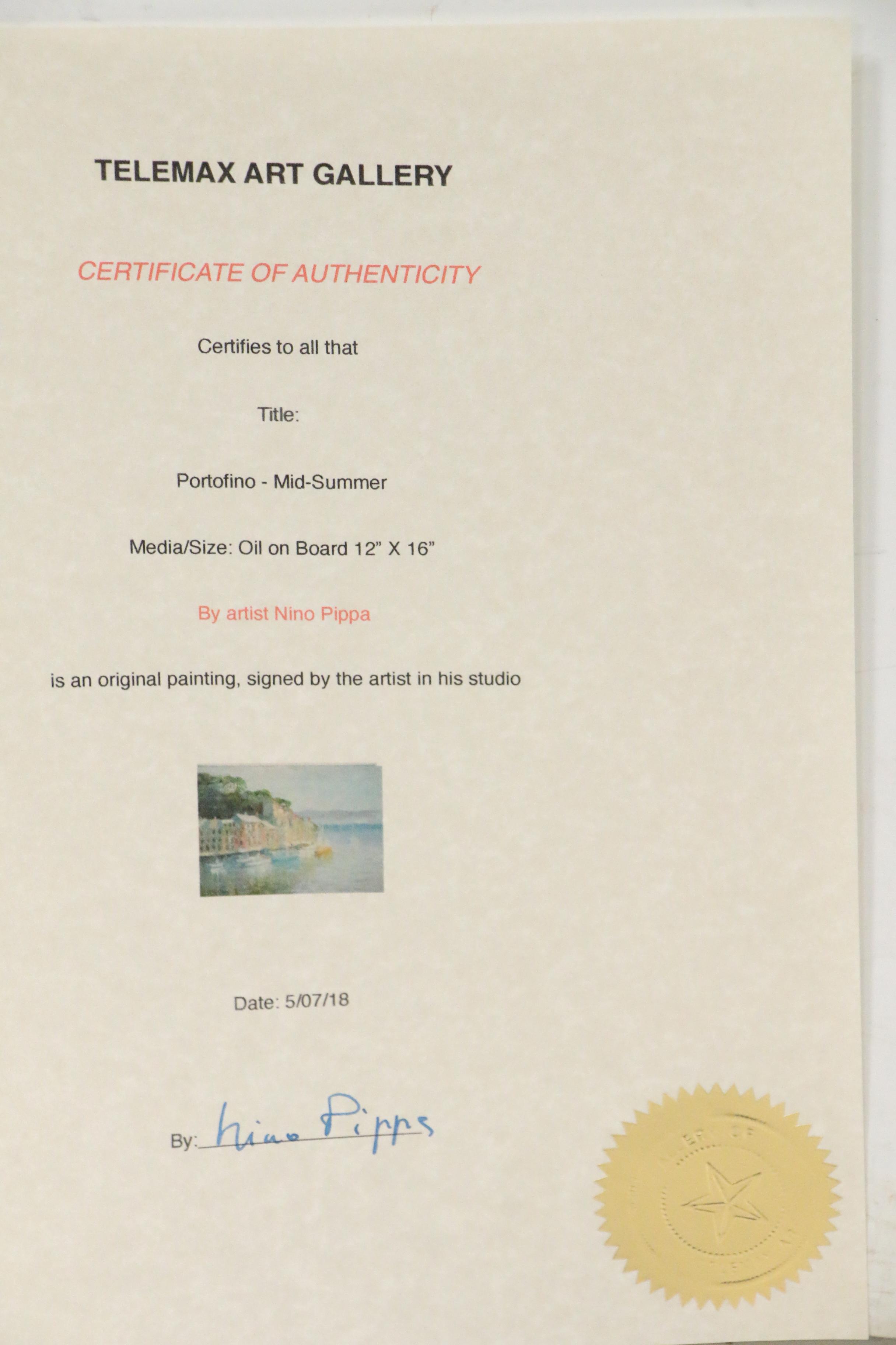 Nino Pippa Oil Painting "Portofino, Mid-Summer", 2018