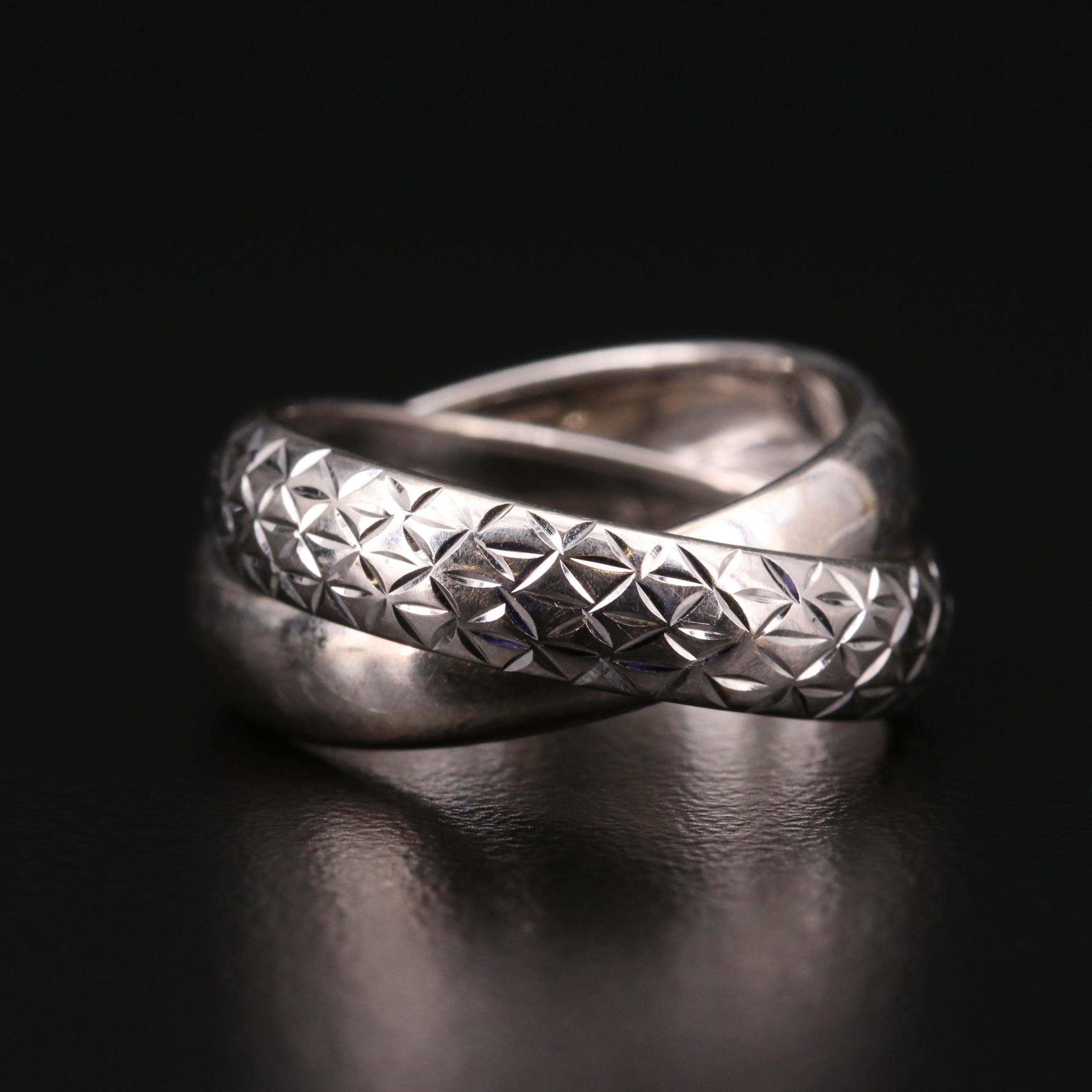 Michael Anthony 10K White Gold Rolling Rings