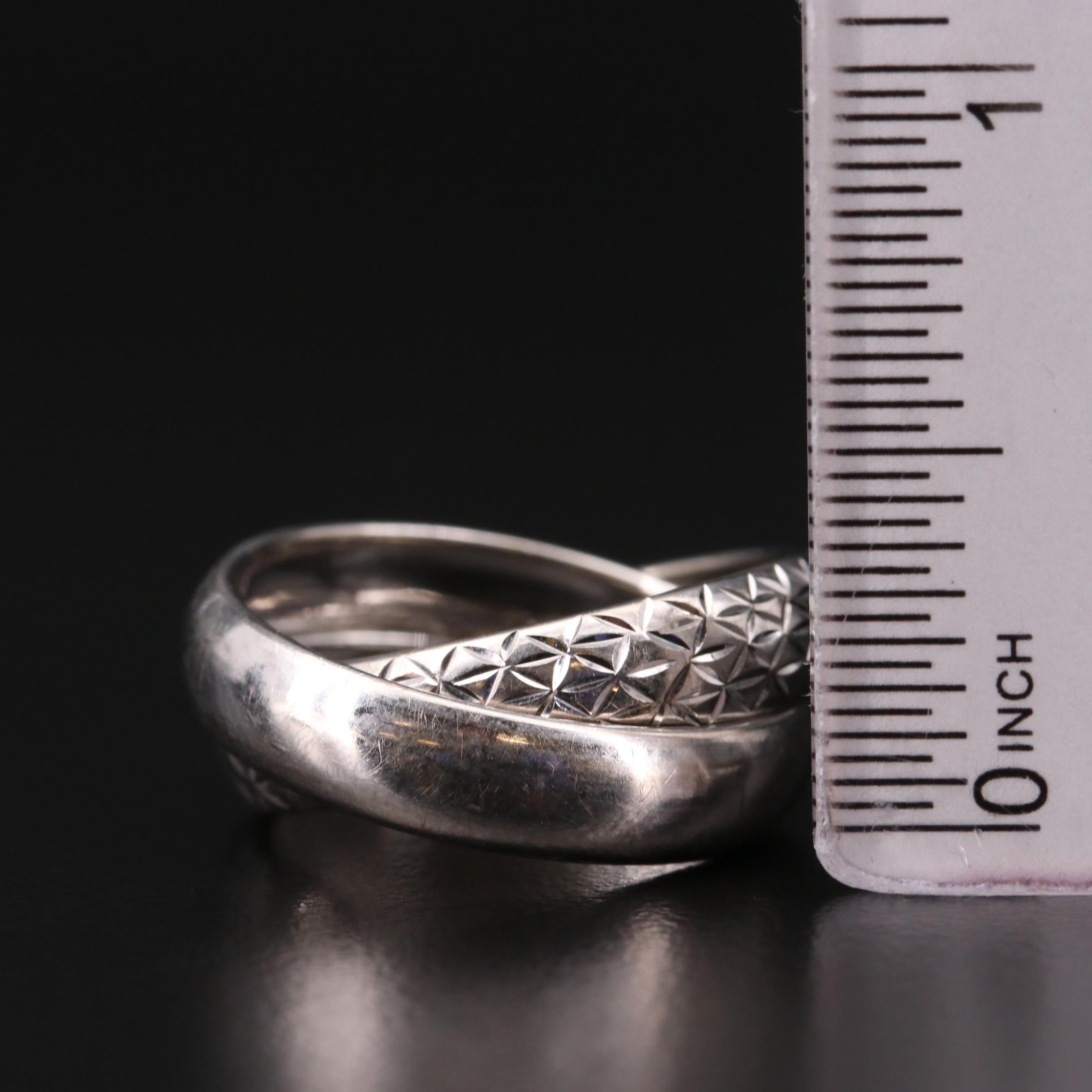 Michael Anthony 10K White Gold Rolling Rings