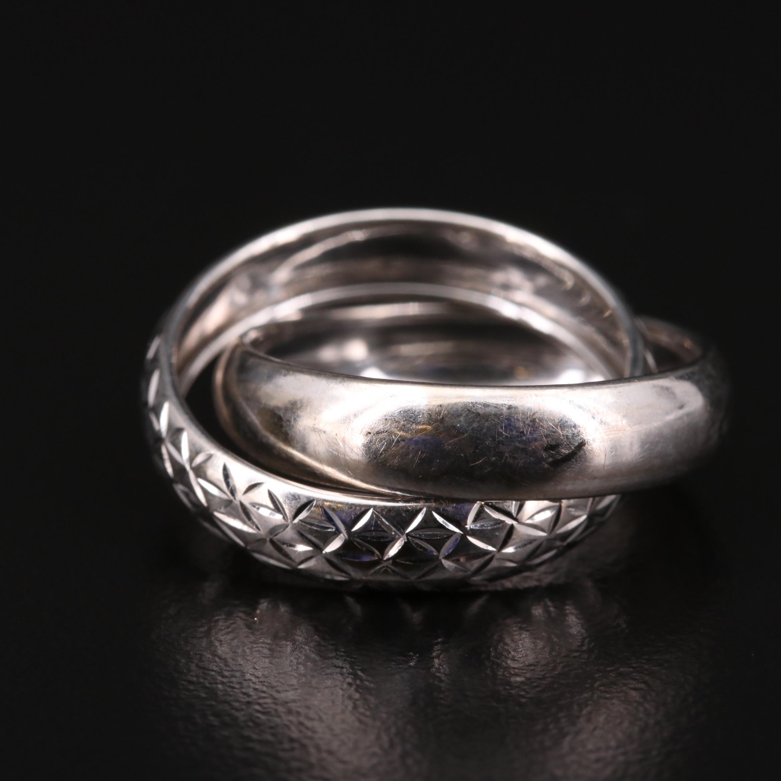 Michael Anthony 10K White Gold Rolling Rings