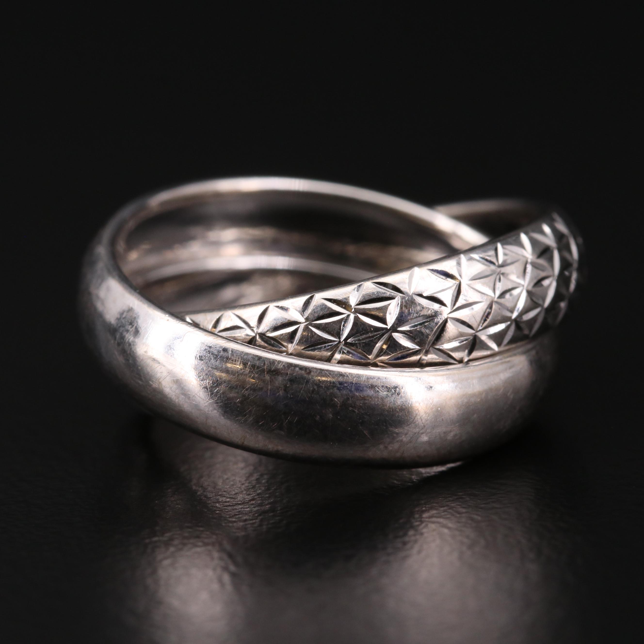 Michael Anthony 10K White Gold Rolling Rings