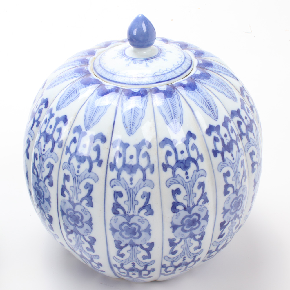 Chinese Ceramic "Double Happiness" Jar with Other Blue and White Ware