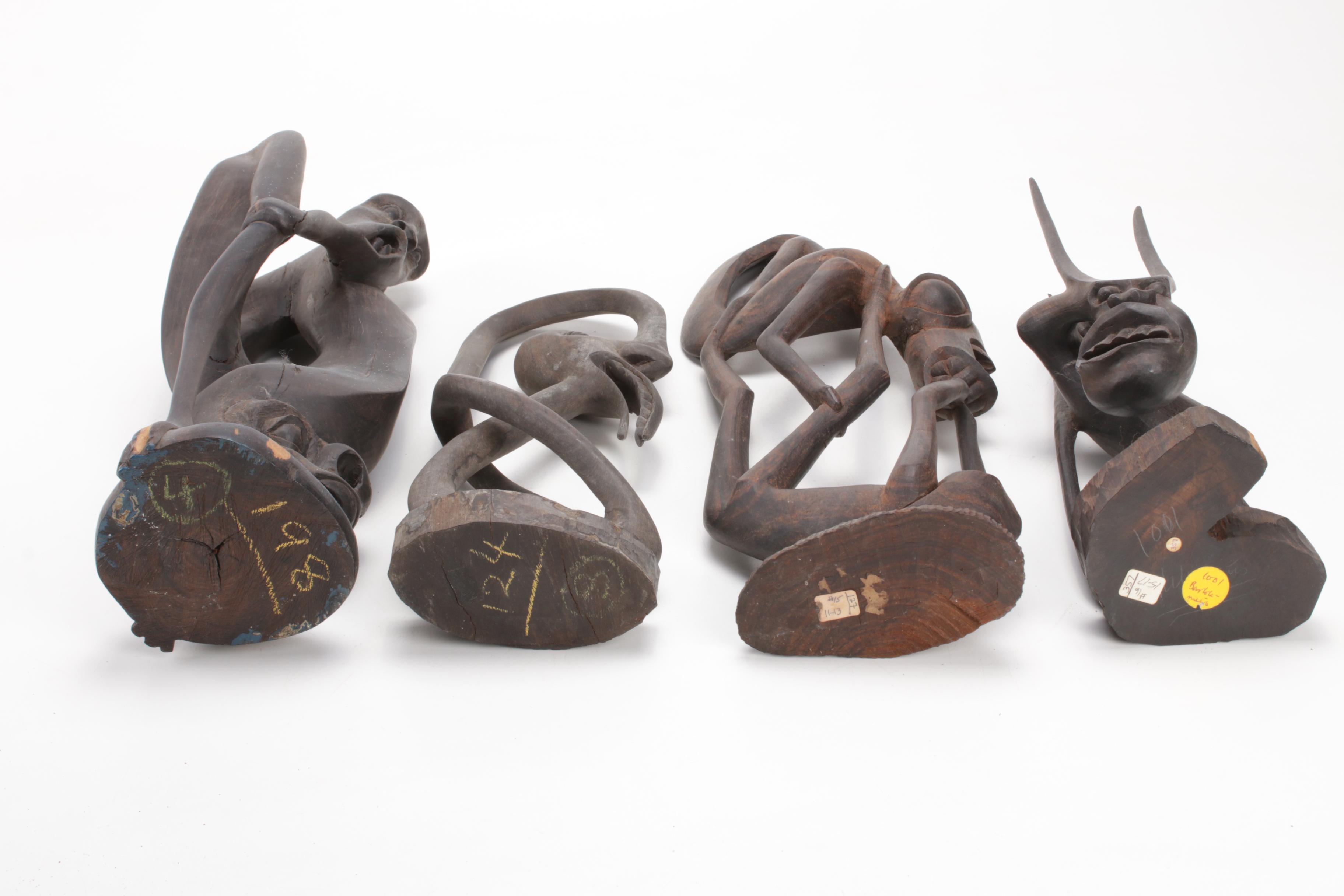 Makonde "Shetani" Carved Wood Sculptures