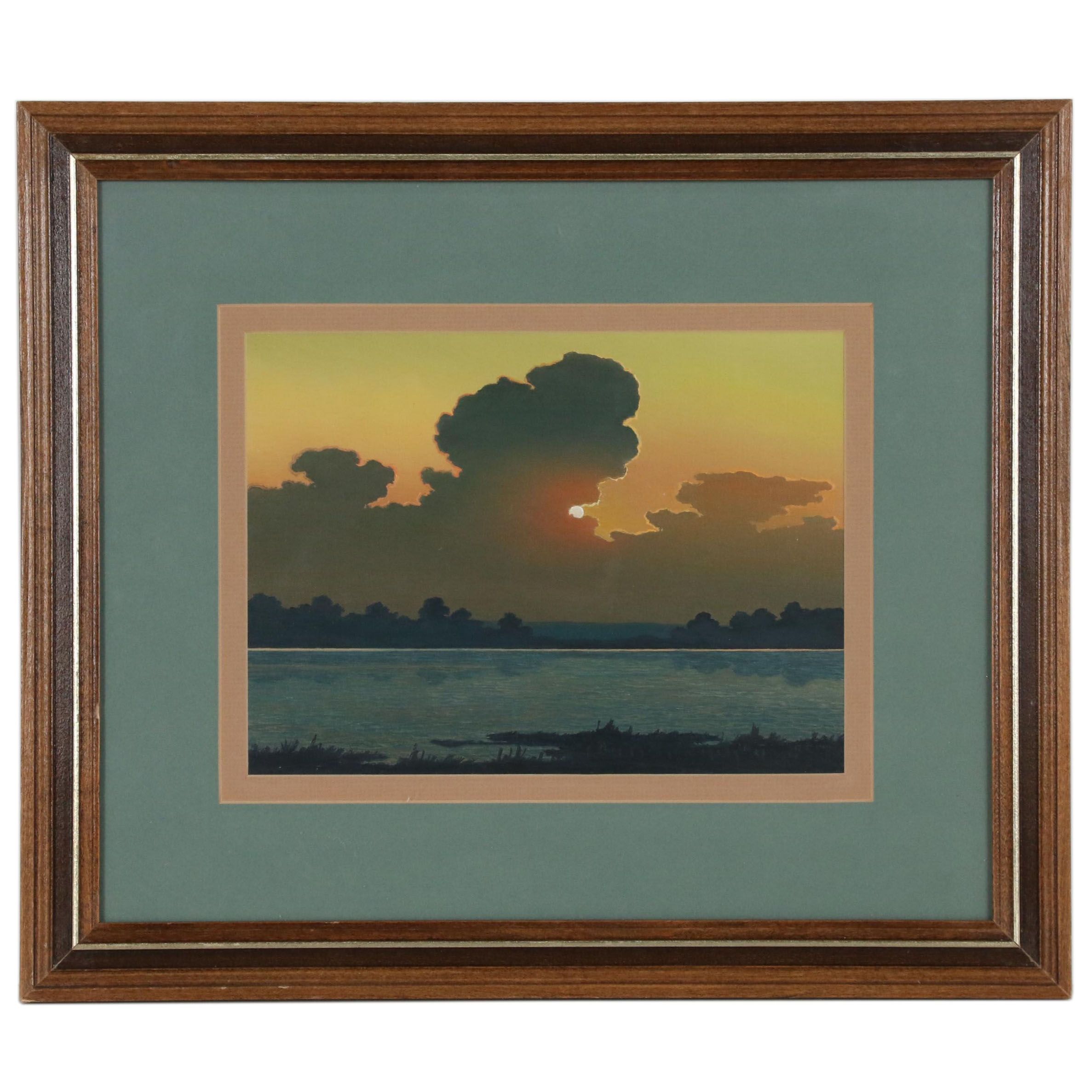Ron Selbitschka Oil Painting "Sunset Glow", circa 1986