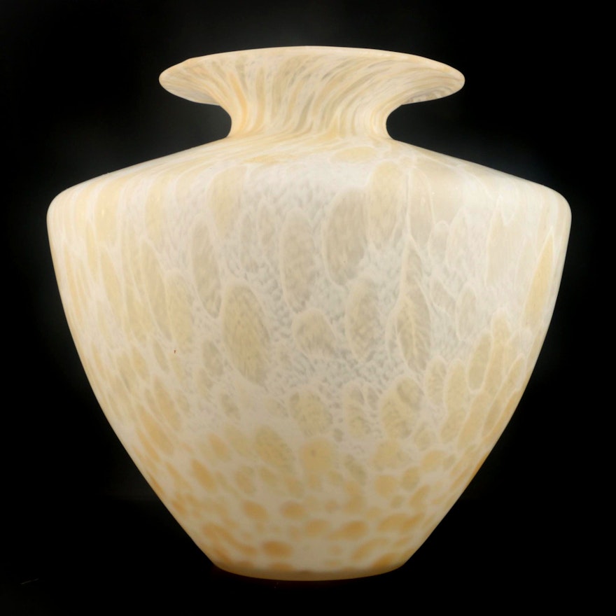 Azzura Vetreria Artistica Venetian Mottled Art Glass Vase