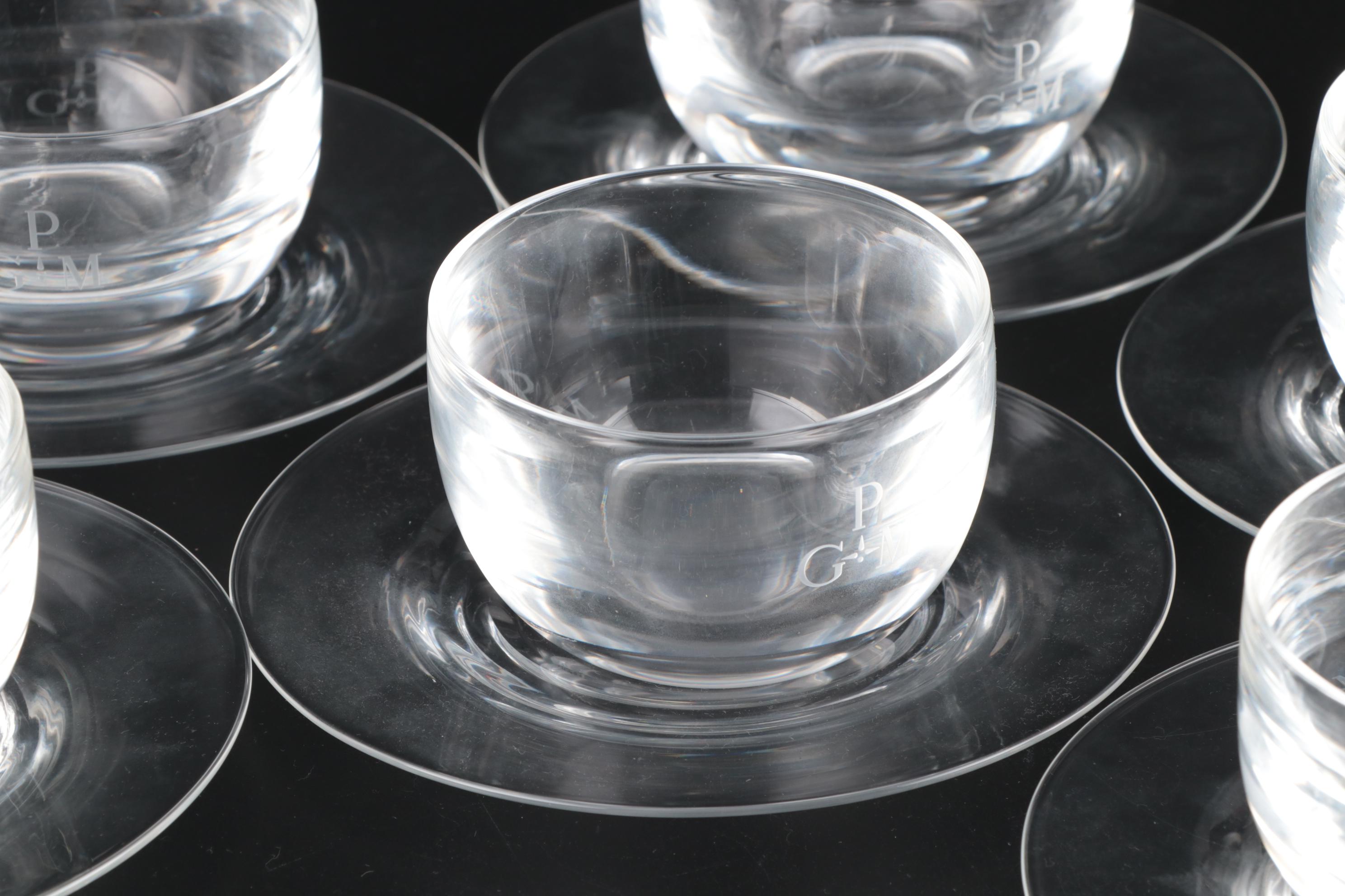 Steuben Art Glass Finger Bowls and Underplates, Mid to Late 20th Century