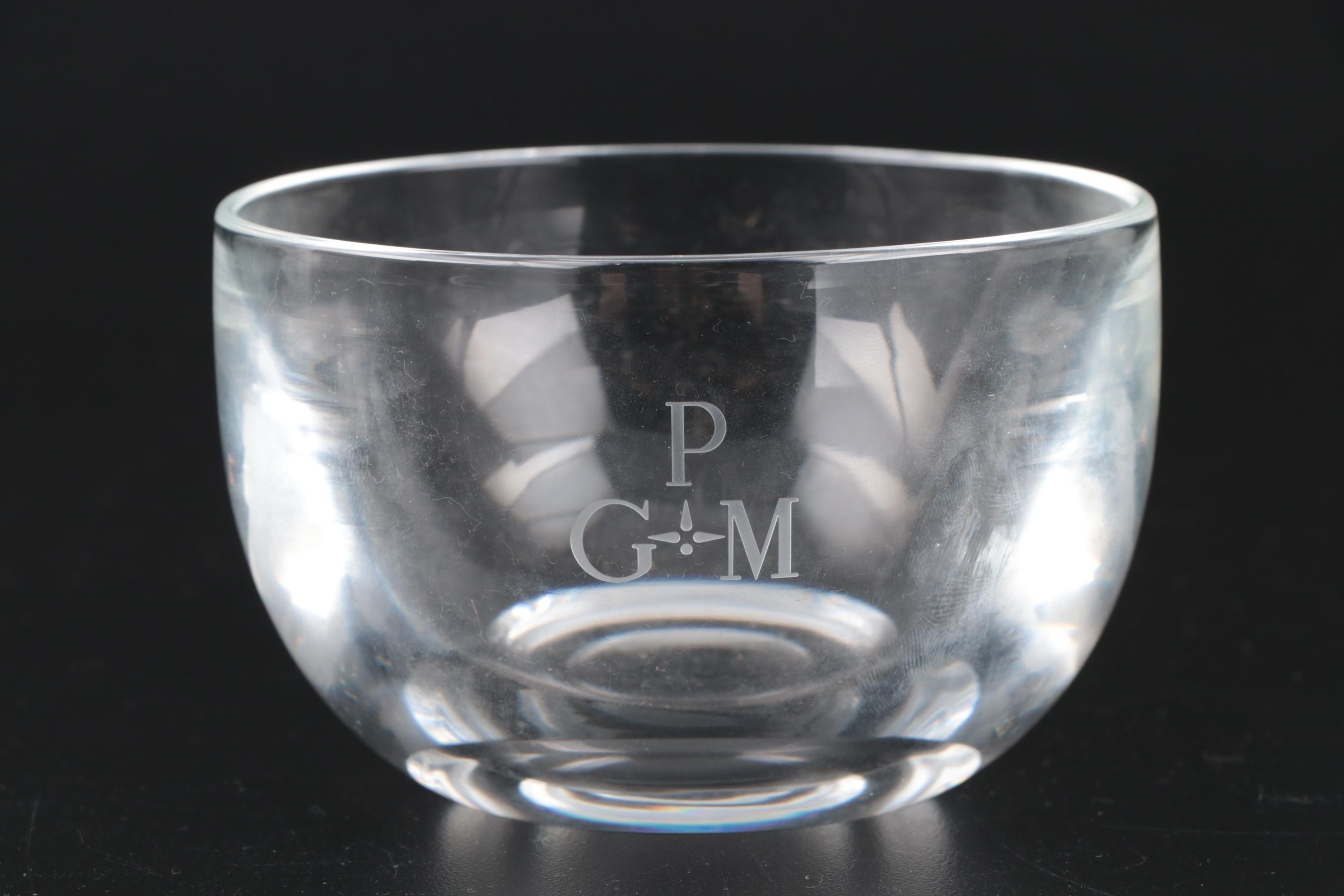 Steuben Art Glass Finger Bowls and Underplates, Mid to Late 20th Century