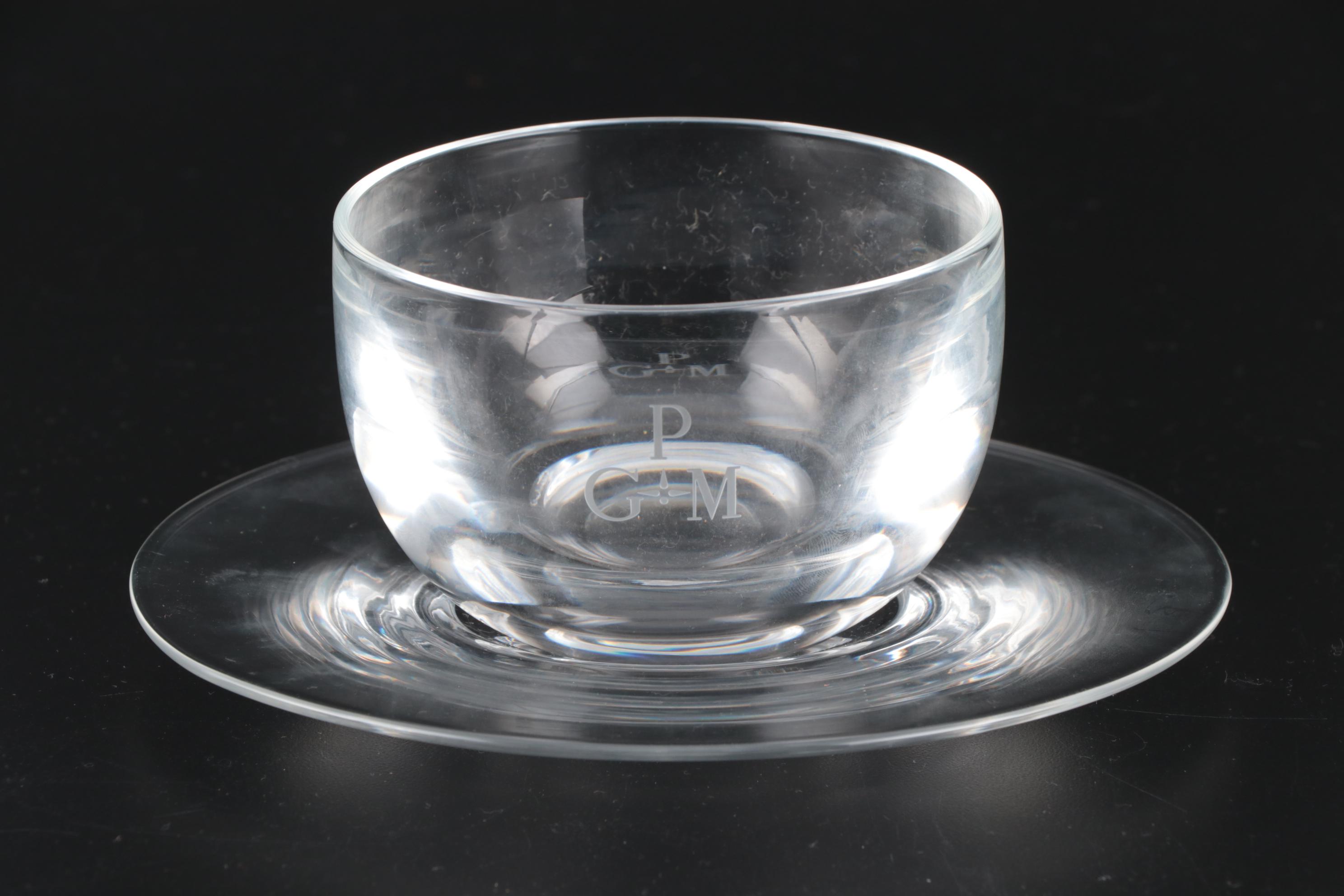 Steuben Art Glass Finger Bowls and Underplates, Mid to Late 20th Century