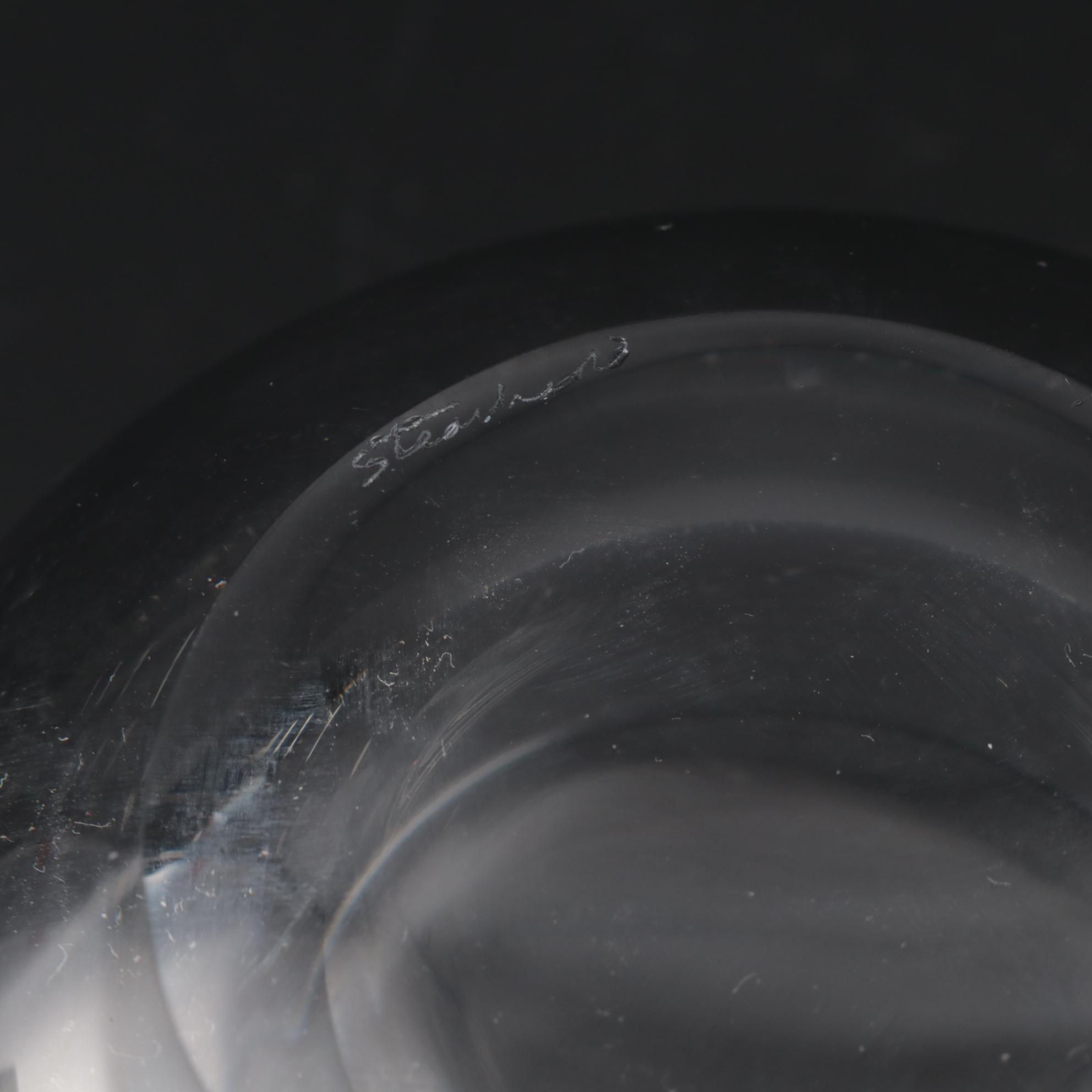 Steuben Art Glass Finger Bowls and Underplates, Mid to Late 20th Century