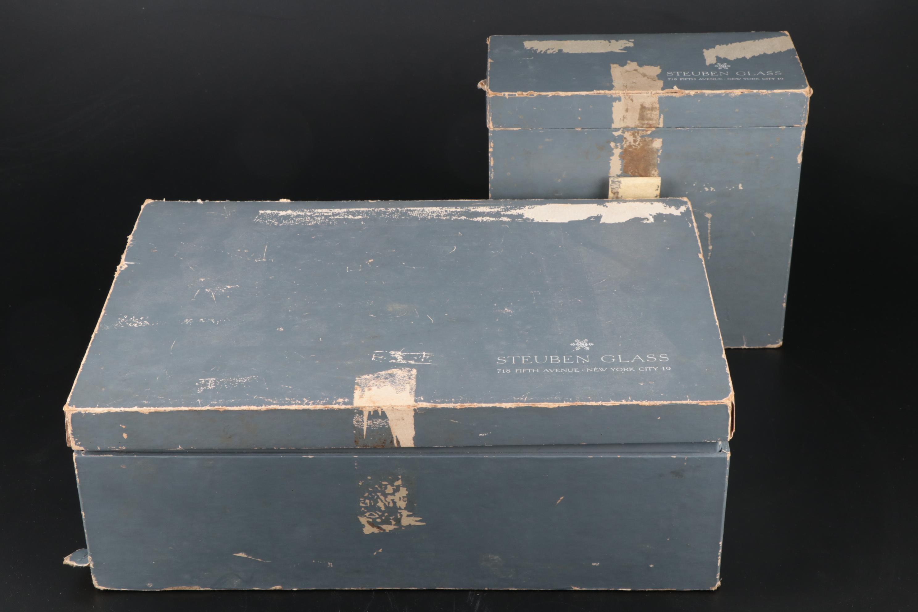 Steuben Art Glass Finger Bowls and Underplates, Mid to Late 20th Century