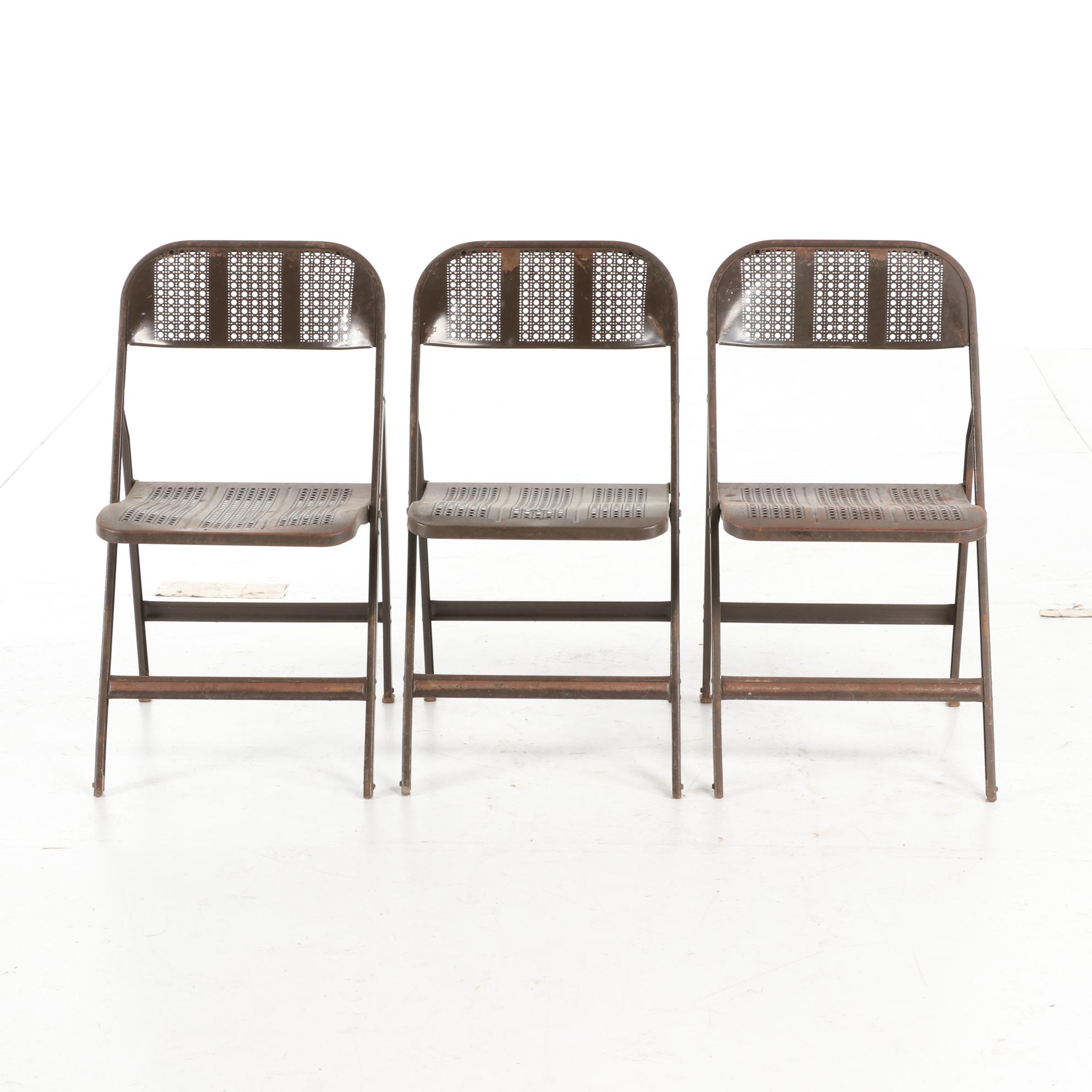 Lyon Aurora, Illinois TwentyFour Folding Metal Chairs, Mid 20th