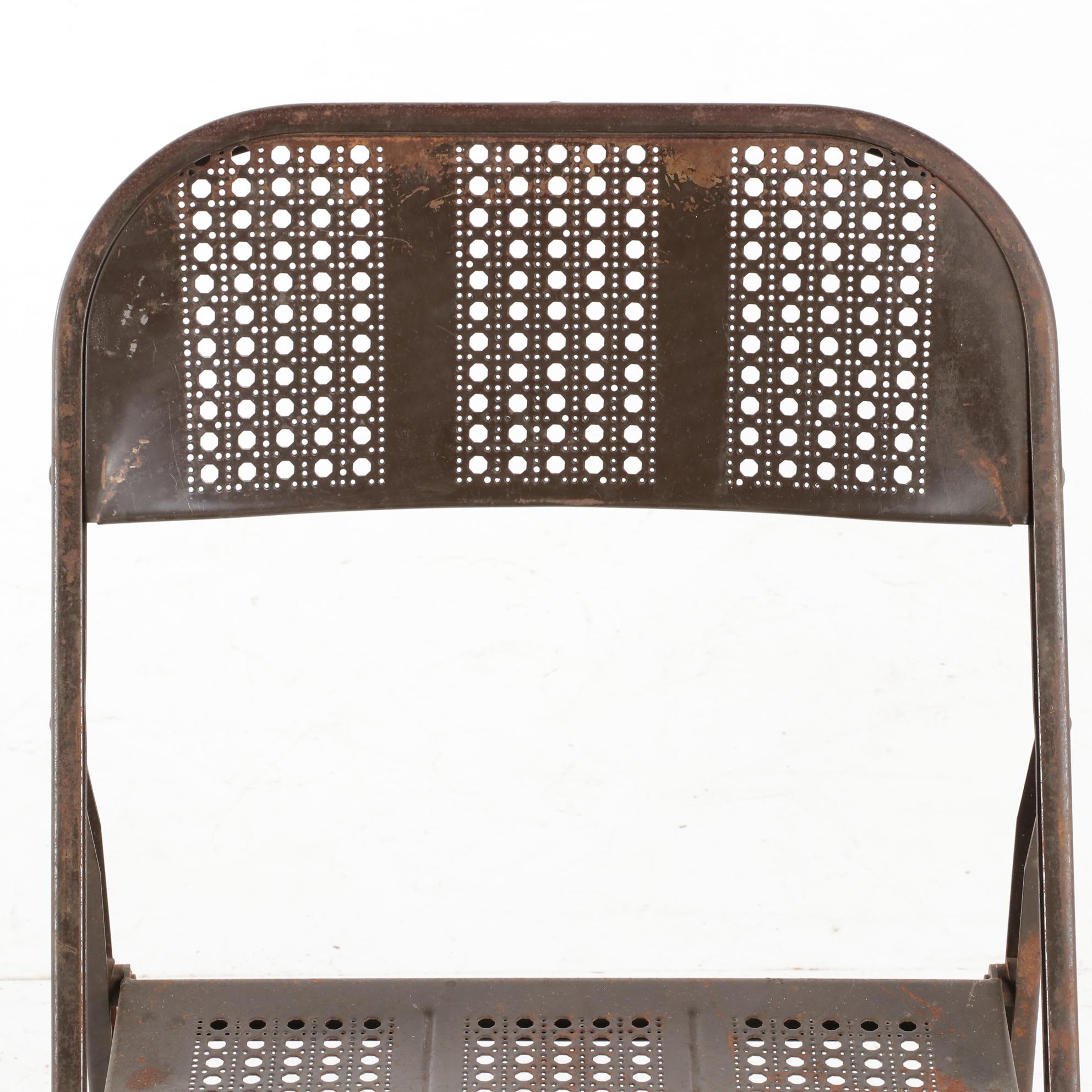 Lyon Aurora, Illinois TwentyFour Folding Metal Chairs, Mid 20th