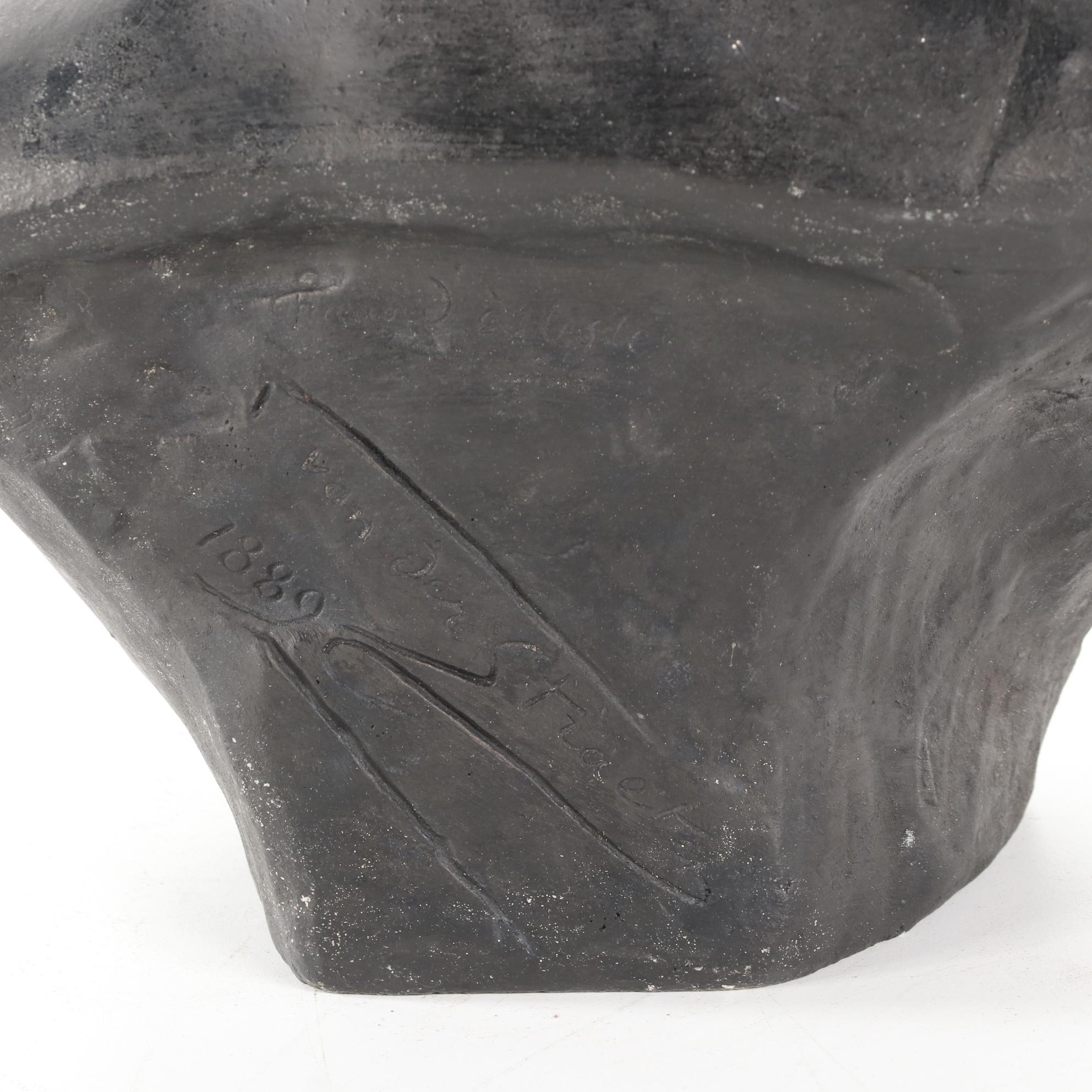 Cast Iron Sculpture after Georges van der Straeten Bust of a Woman