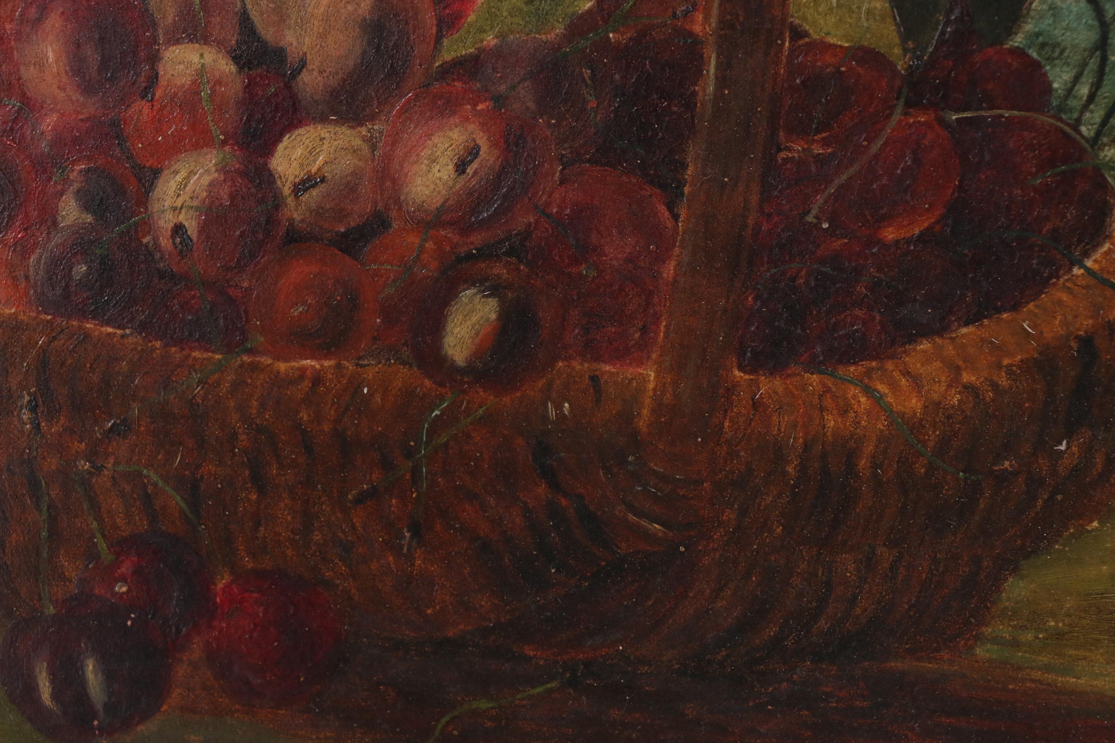 R. Lake Oil Painting of Plums, 1876