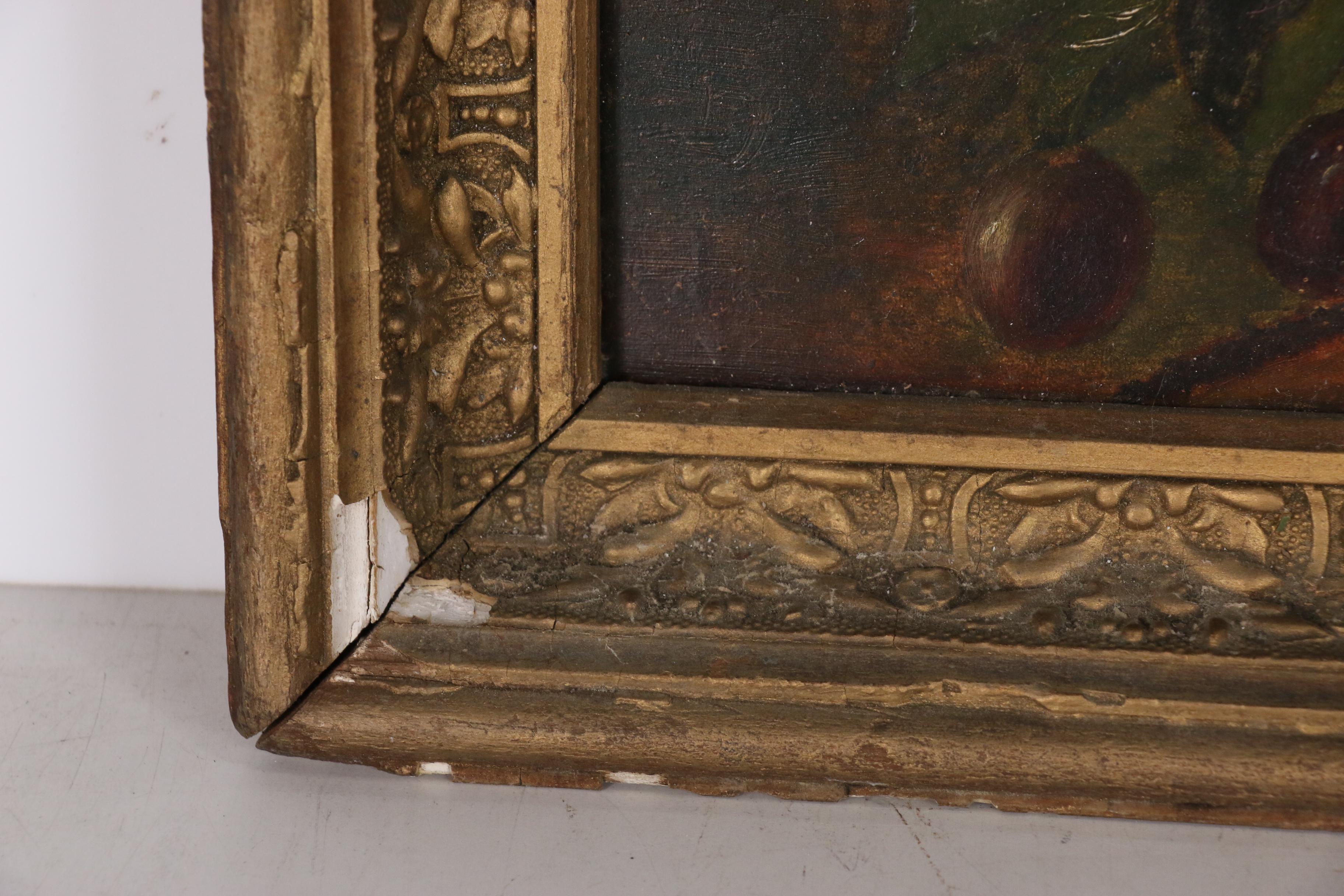 R. Lake Oil Painting of Plums, 1876